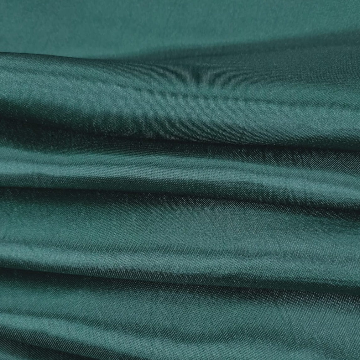 Emerald Dark Green Solid Satin Fabric - Image 3