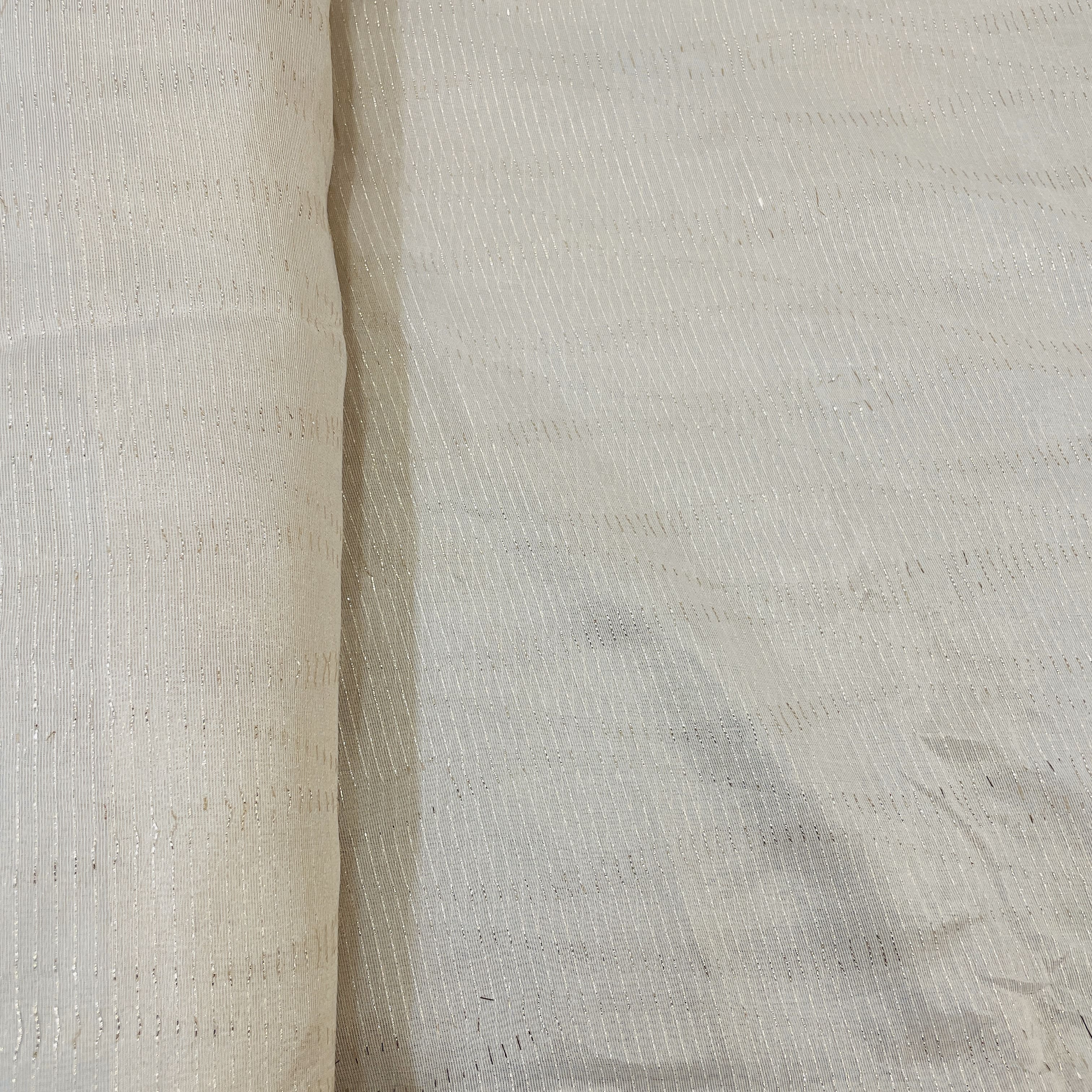 Exclusive Cream & Golden Chanderi Zari Jacquard fabric - Image 3