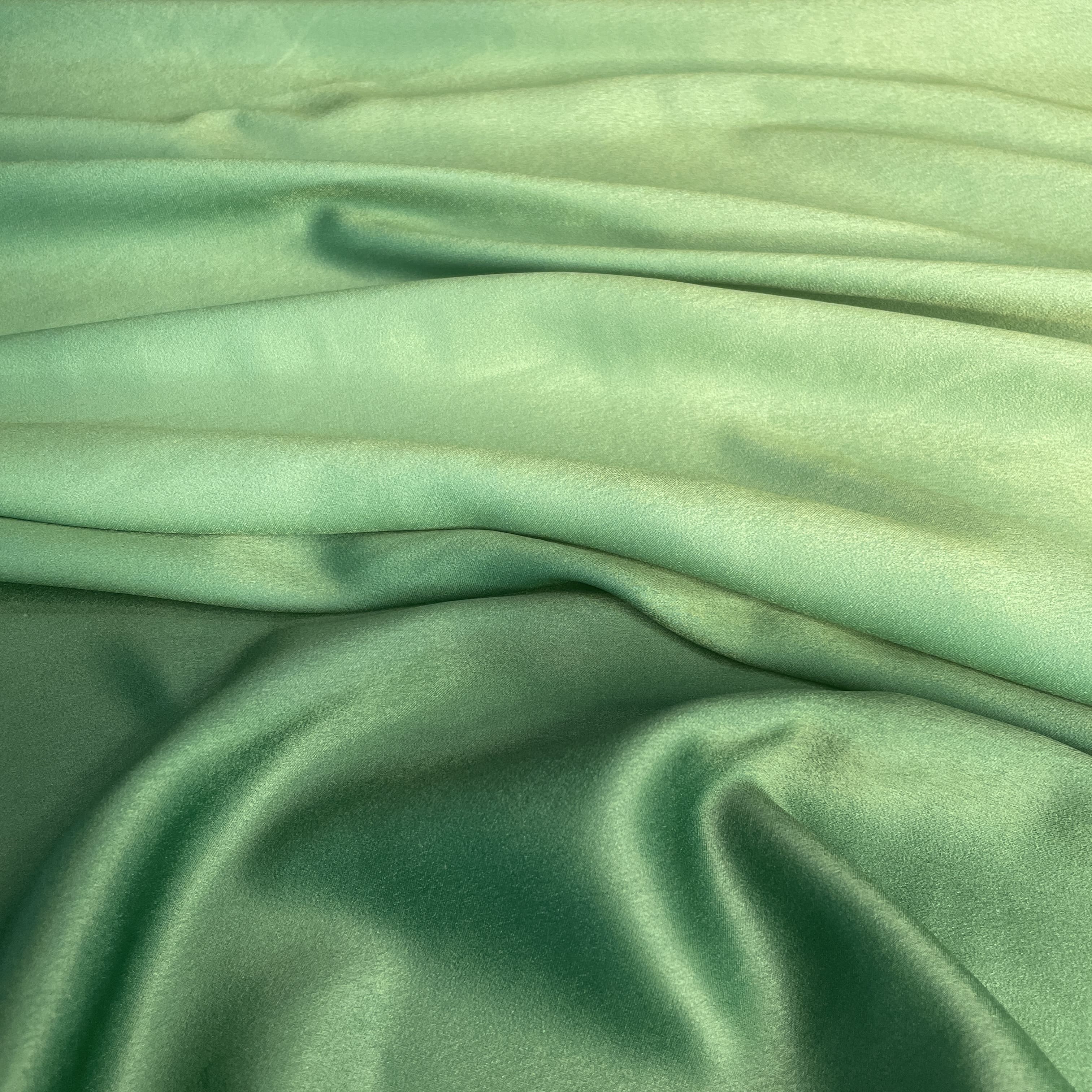 Exclusive Green Ombre Gucci Satin Fabric - Image 3