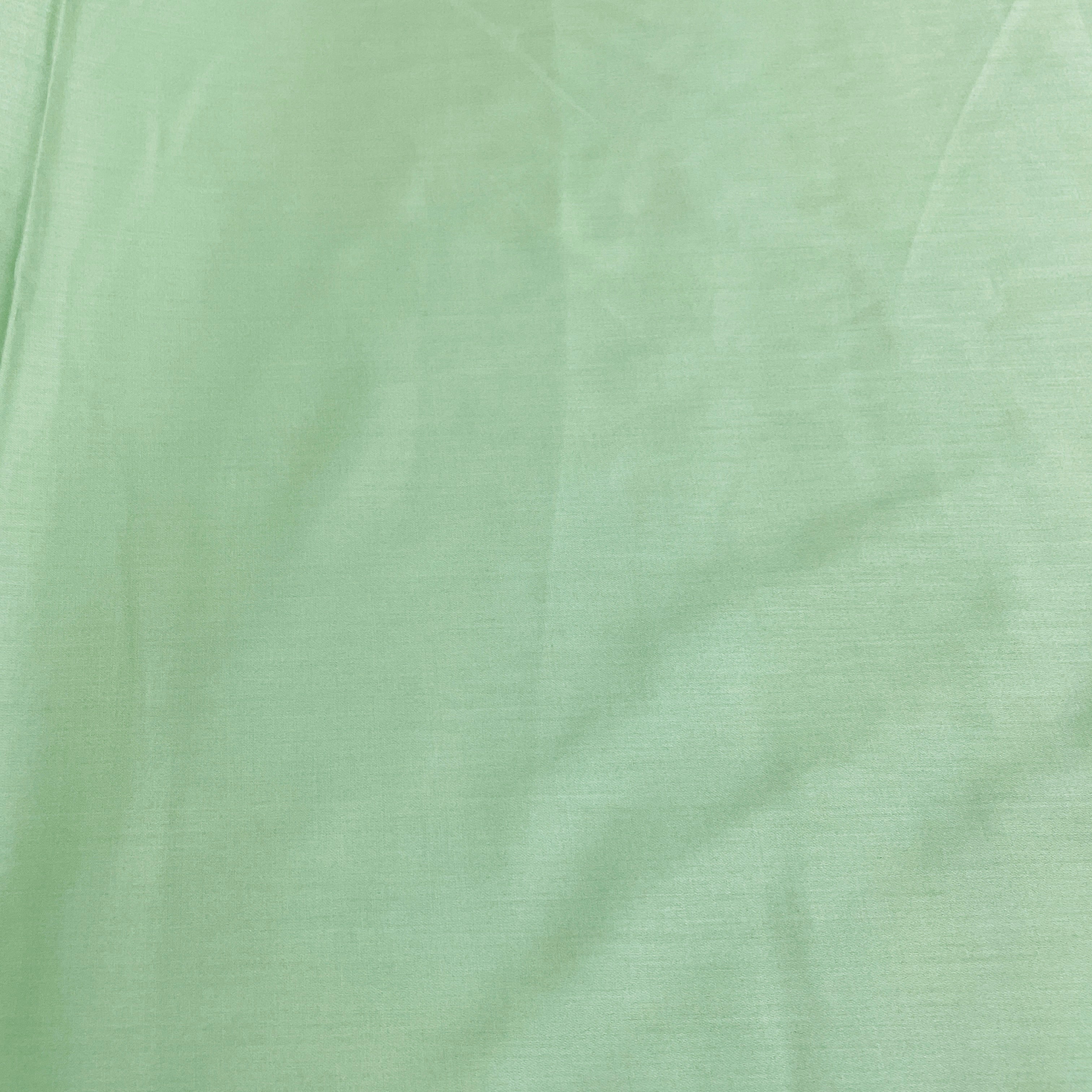 Fern Green Solid Cotton Satin - Image 2