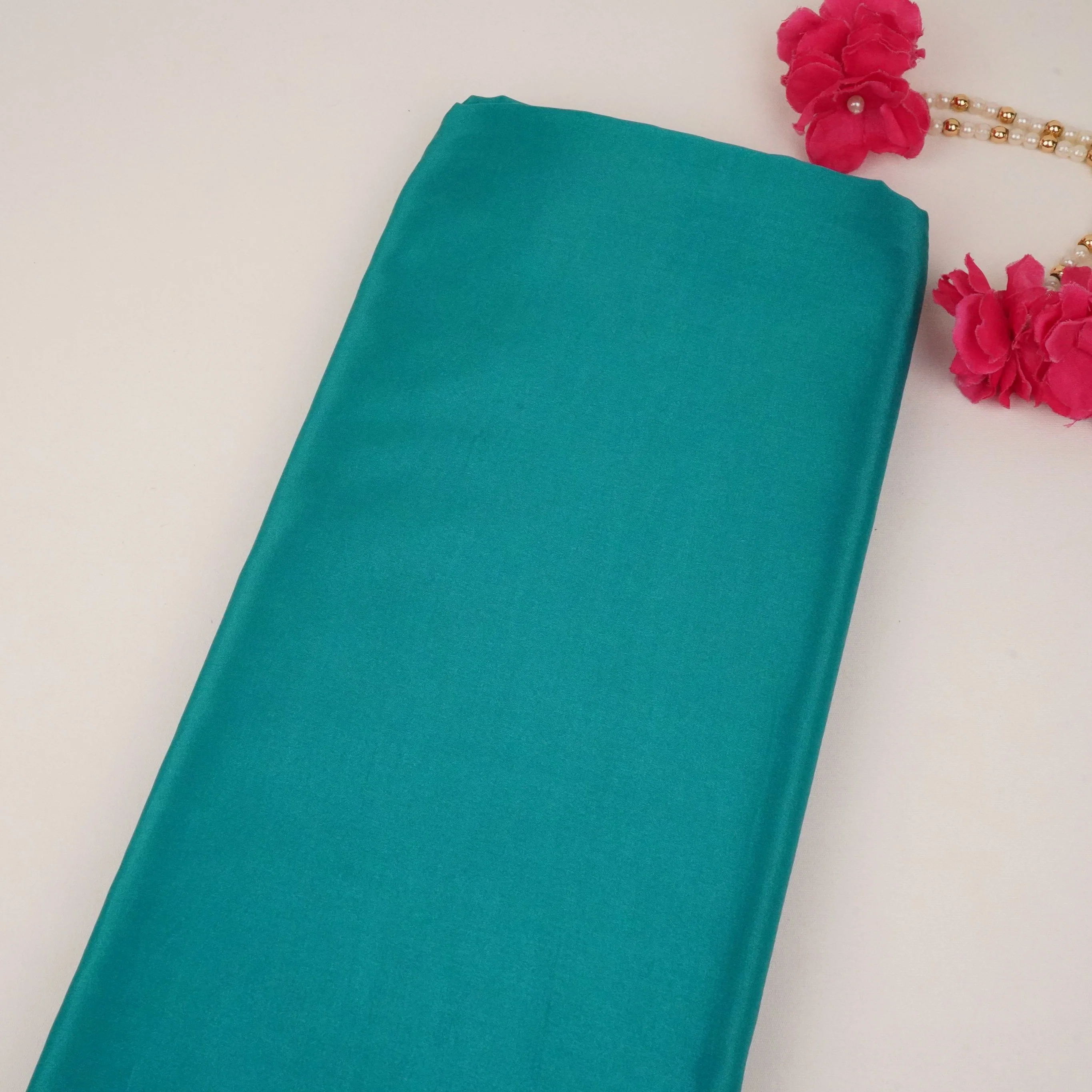 Firozi Green Solid H.O Silk Fabric MFH-11