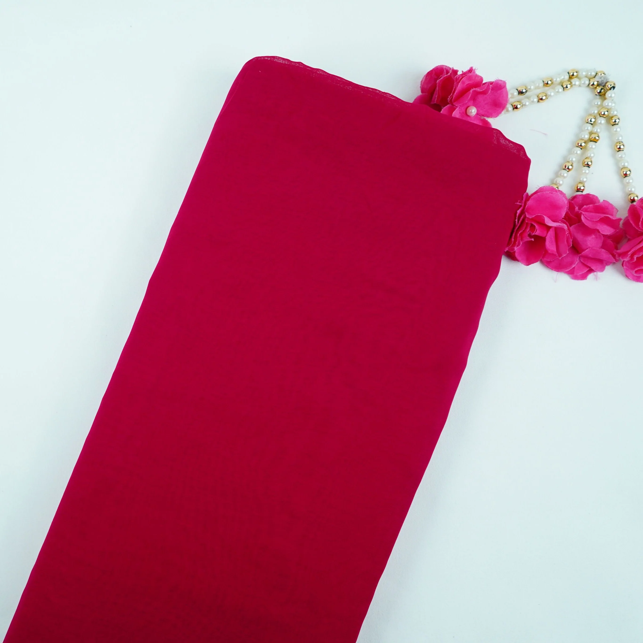 Fuchsia Pink Solid 60gm Georgette Fabric SSMG-23