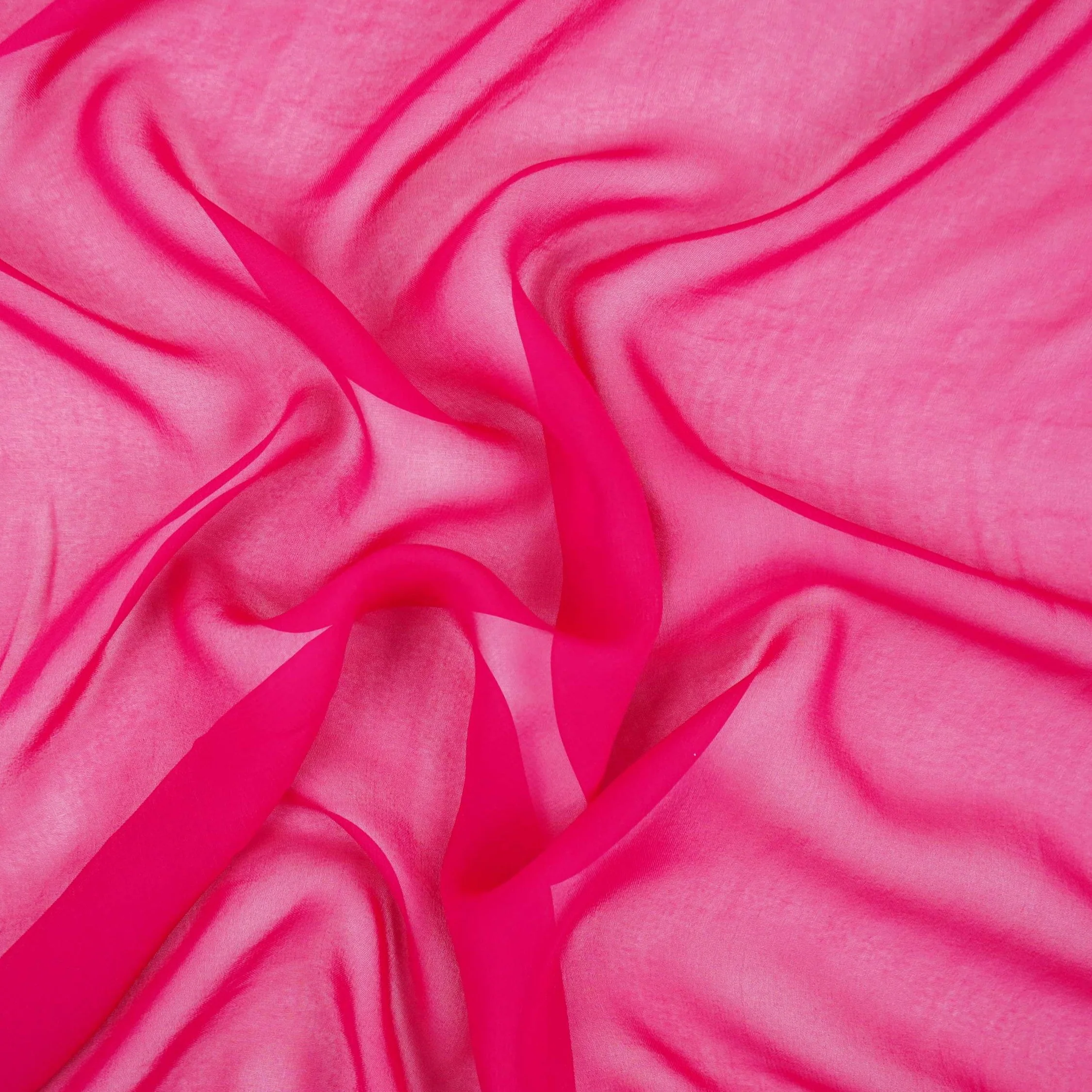 Fuchsia Pink Solid 60gm Georgette Fabric SSMG-23 - Image 2