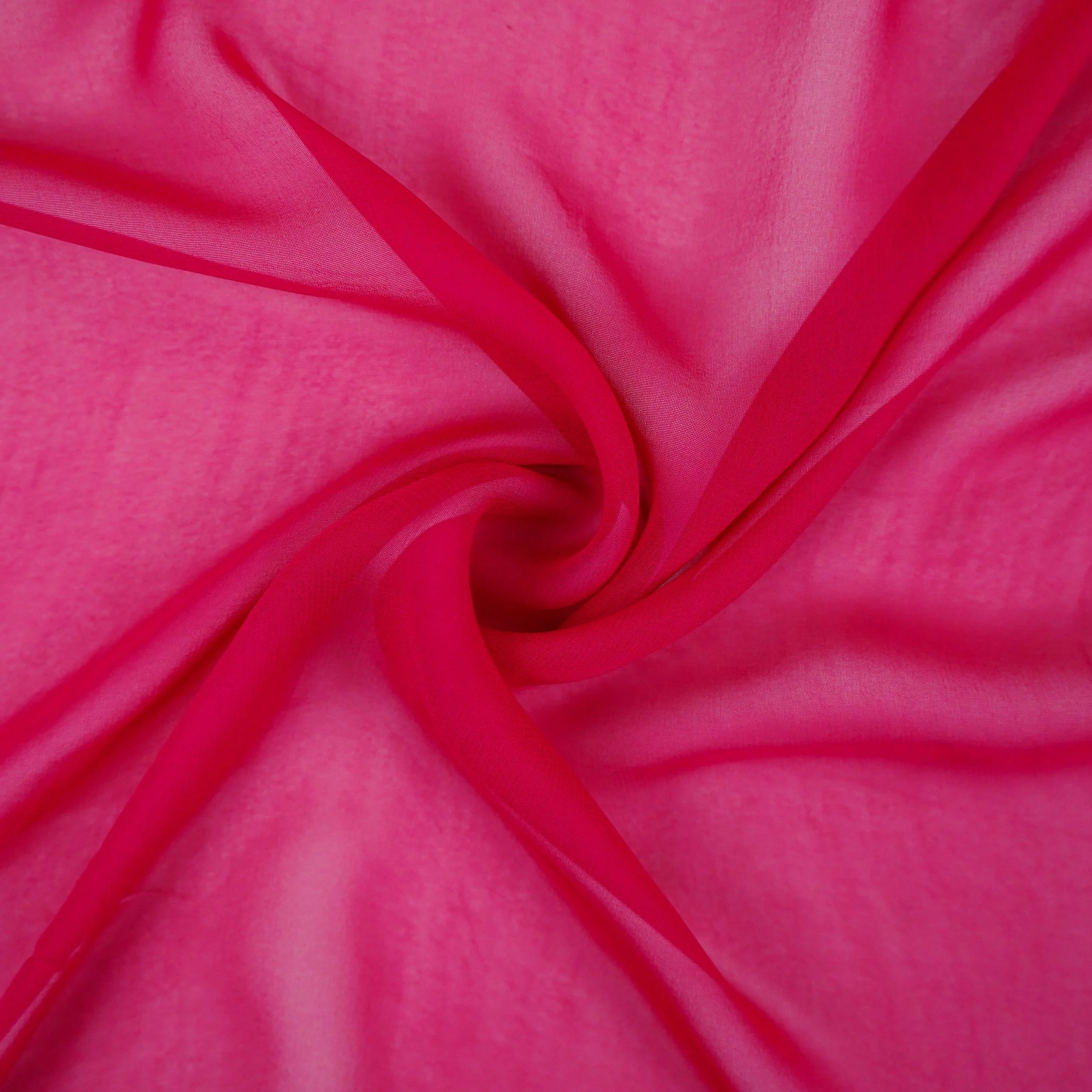 Fuchsia Pink Solid 60gm Georgette Fabric SSMG-23 - Image 3