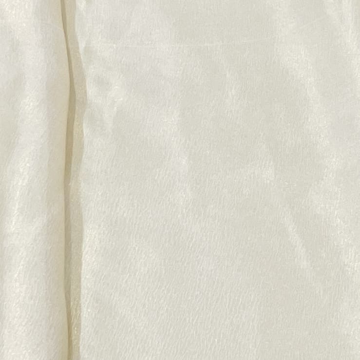 Cream Solid Silver Shimmer georgette Satin Fabric - Image 3