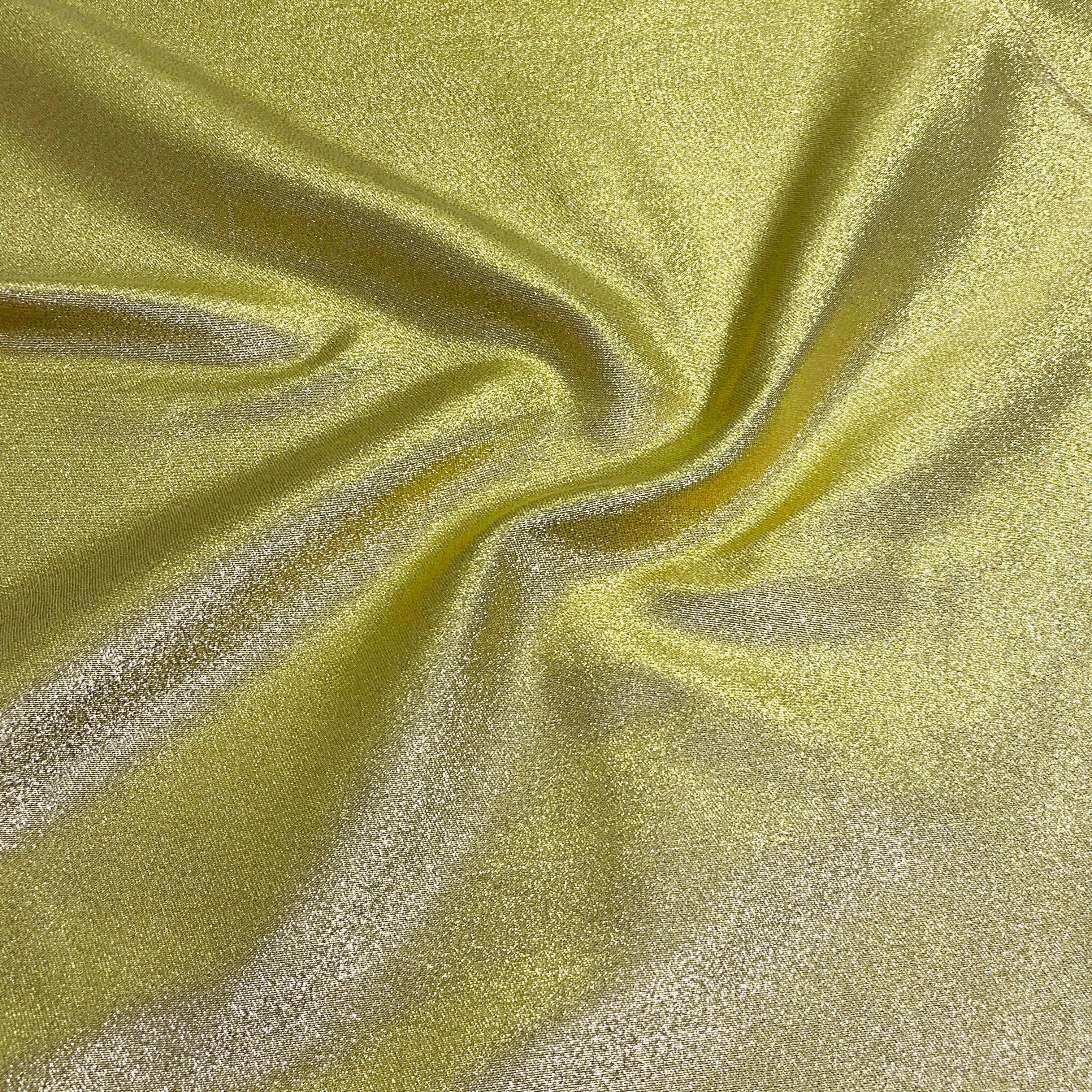 Gold Solid Brocade Jacquard Fabric - Image 2