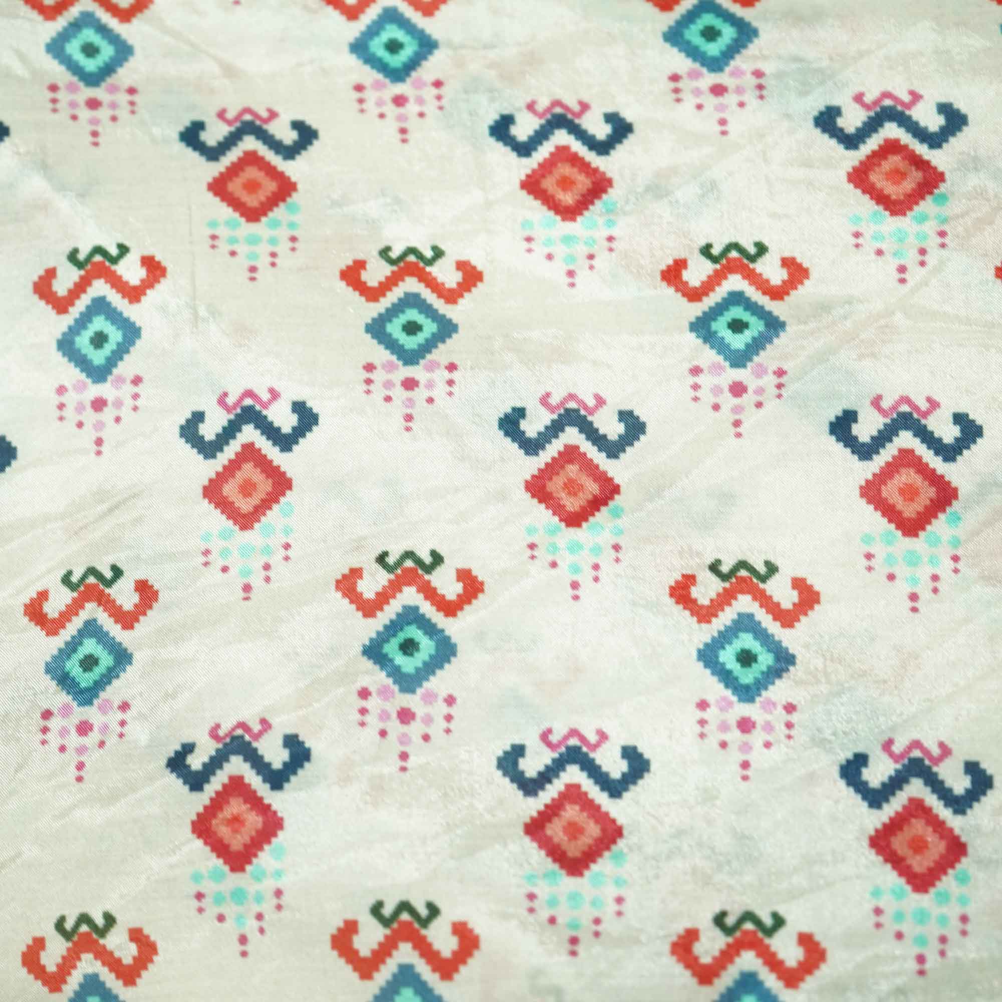 Golden Abstract Print Muslin SSF-16173 - Image 4