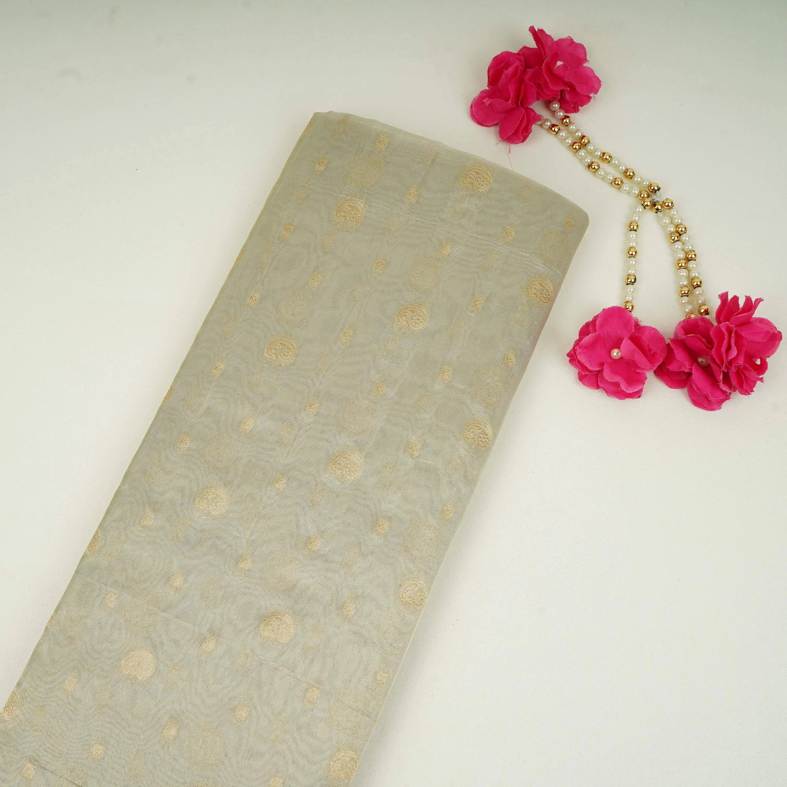 Golden Buti Kanjivaran Silk Fabric MTI-31227
