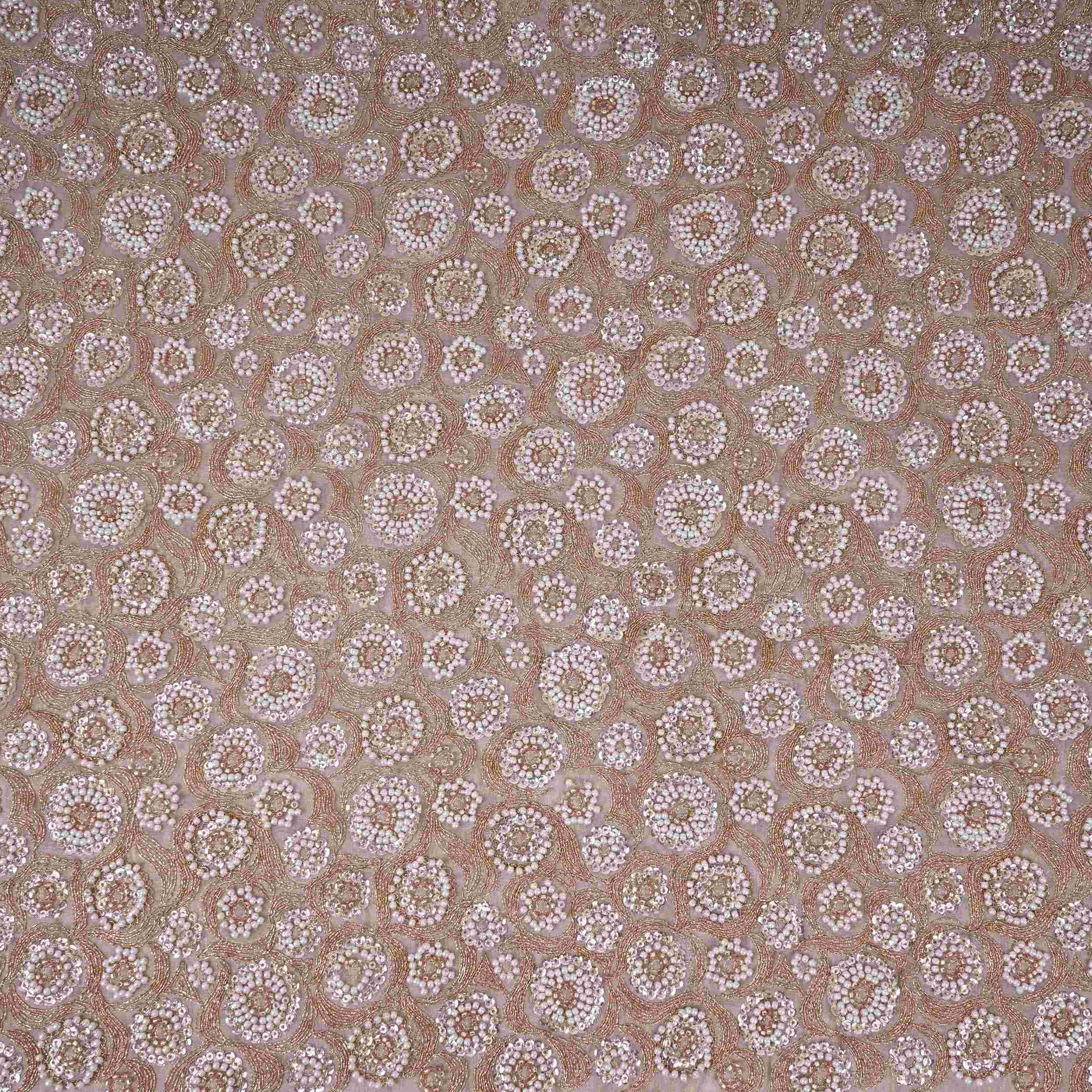 Golden Cutdana Sequins embroidery Kanjivaram Silk Fabric TFS-31782 - Image 2