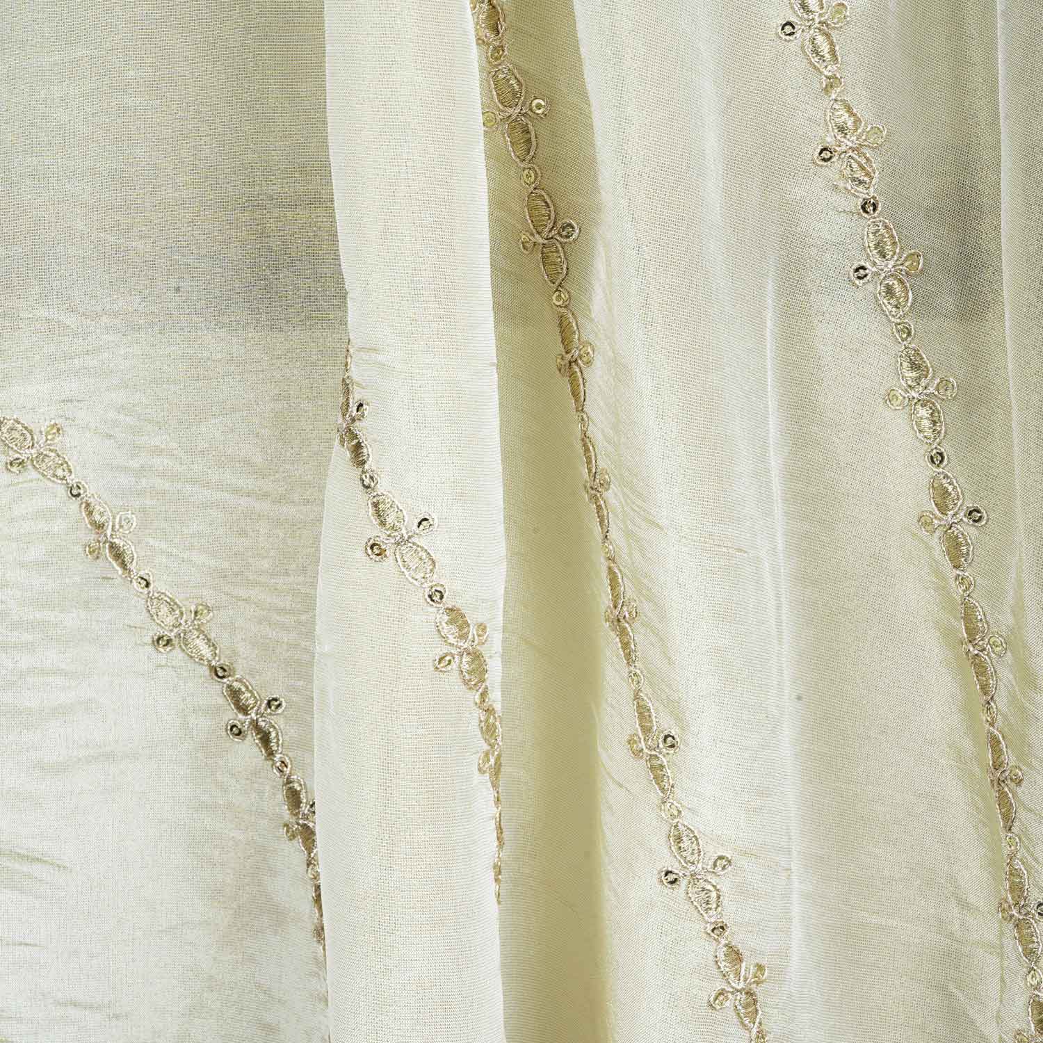 Golden Dyeable Zari Embroidery Tissue Dupatta SC-27873 - Image 4