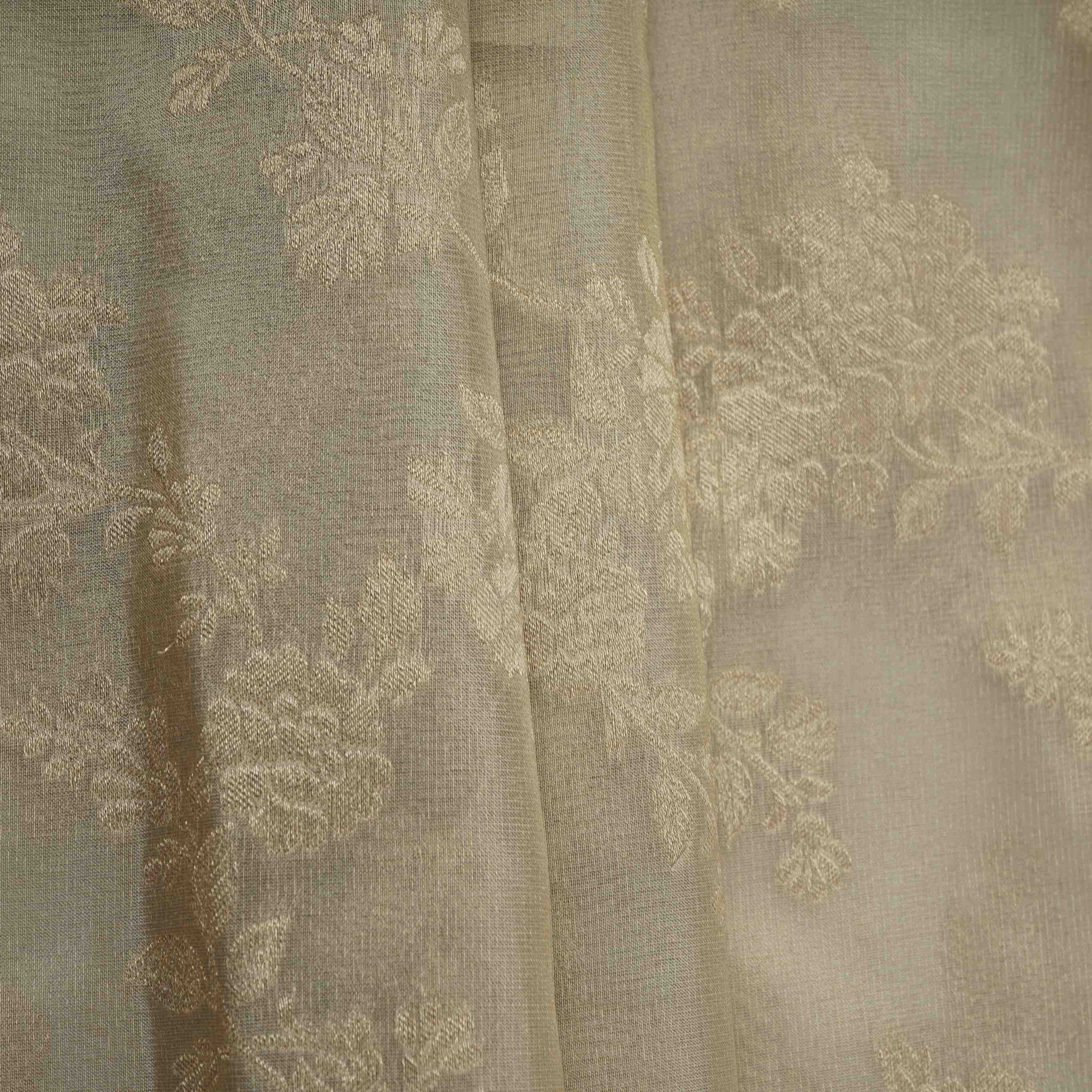 Golden Floral Jaal Kanjivaram Silk Fabric MTI-32418 - Image 5