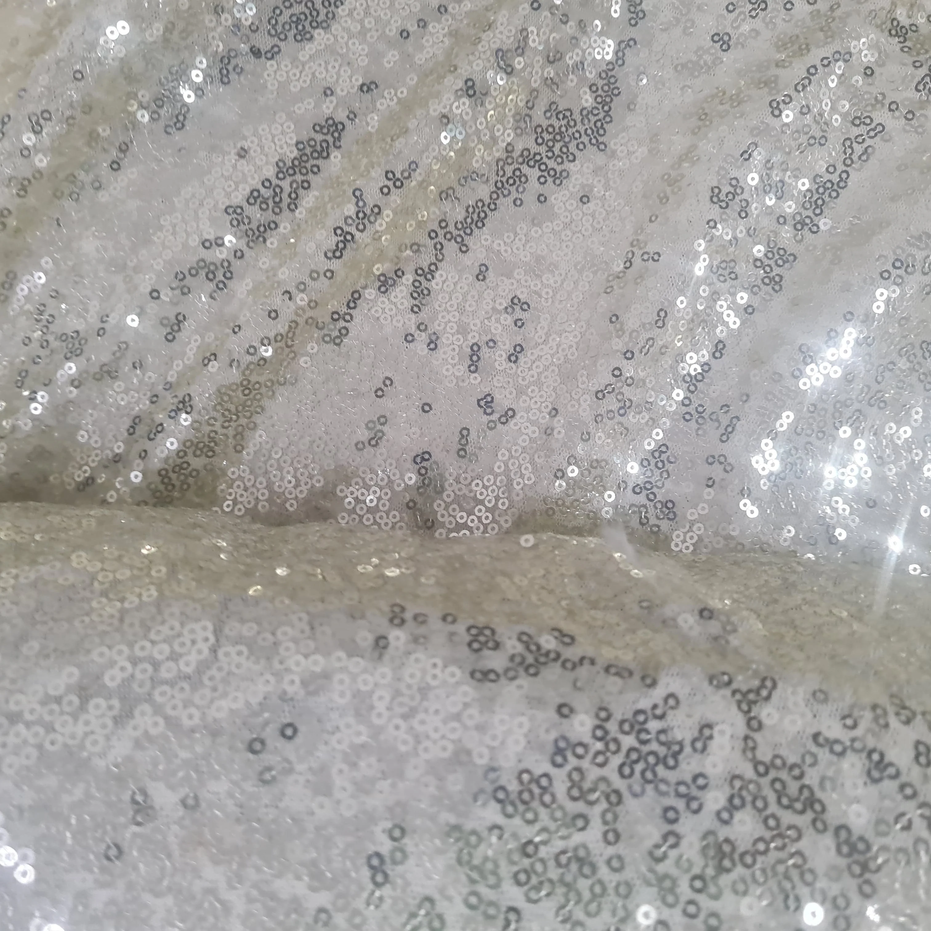 Golden Sequence Embroidery Net Fabric - Image 2