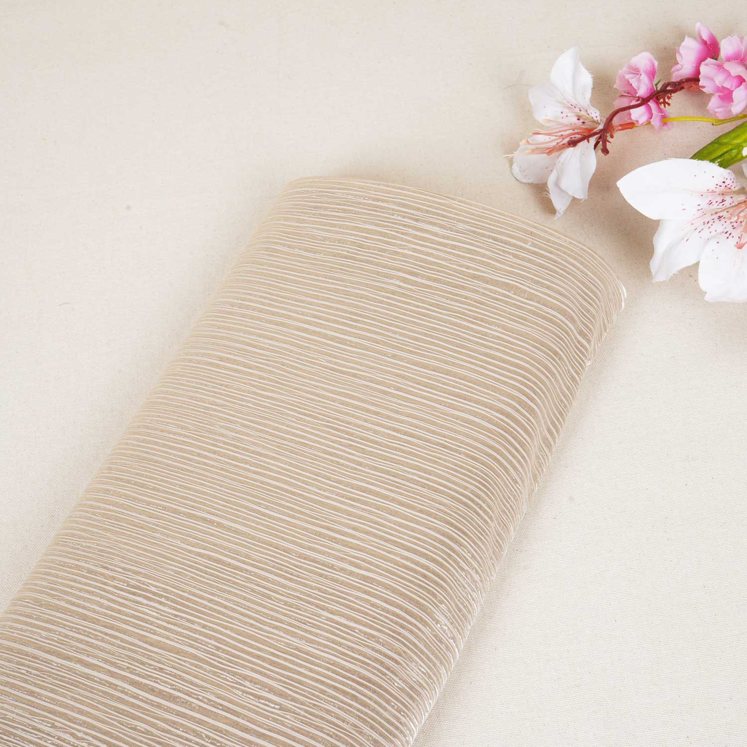 Golden Strips Foil Crushed Fabric DT-28076