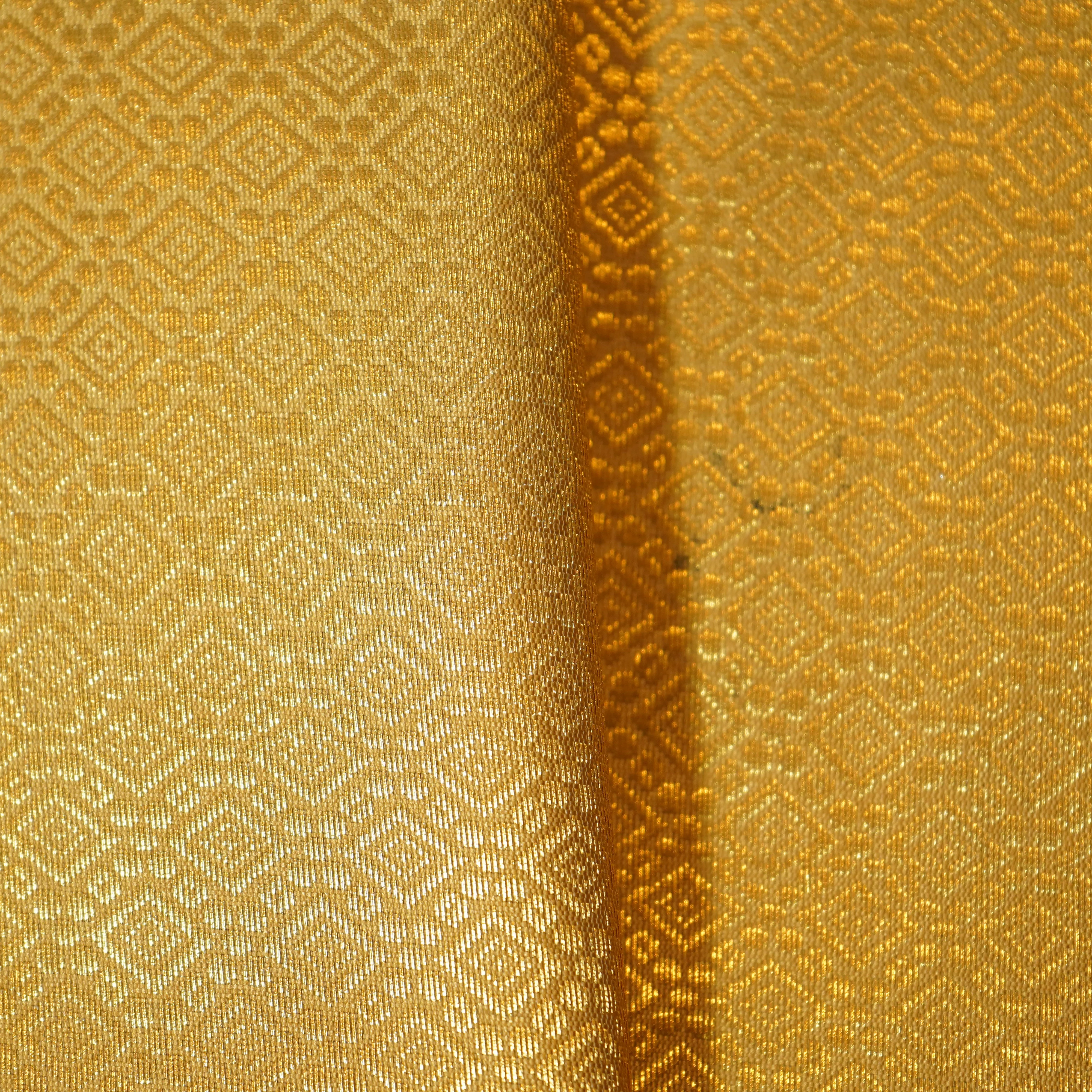 Golden Zari Tanchui Brocade Fabric - Image 3
