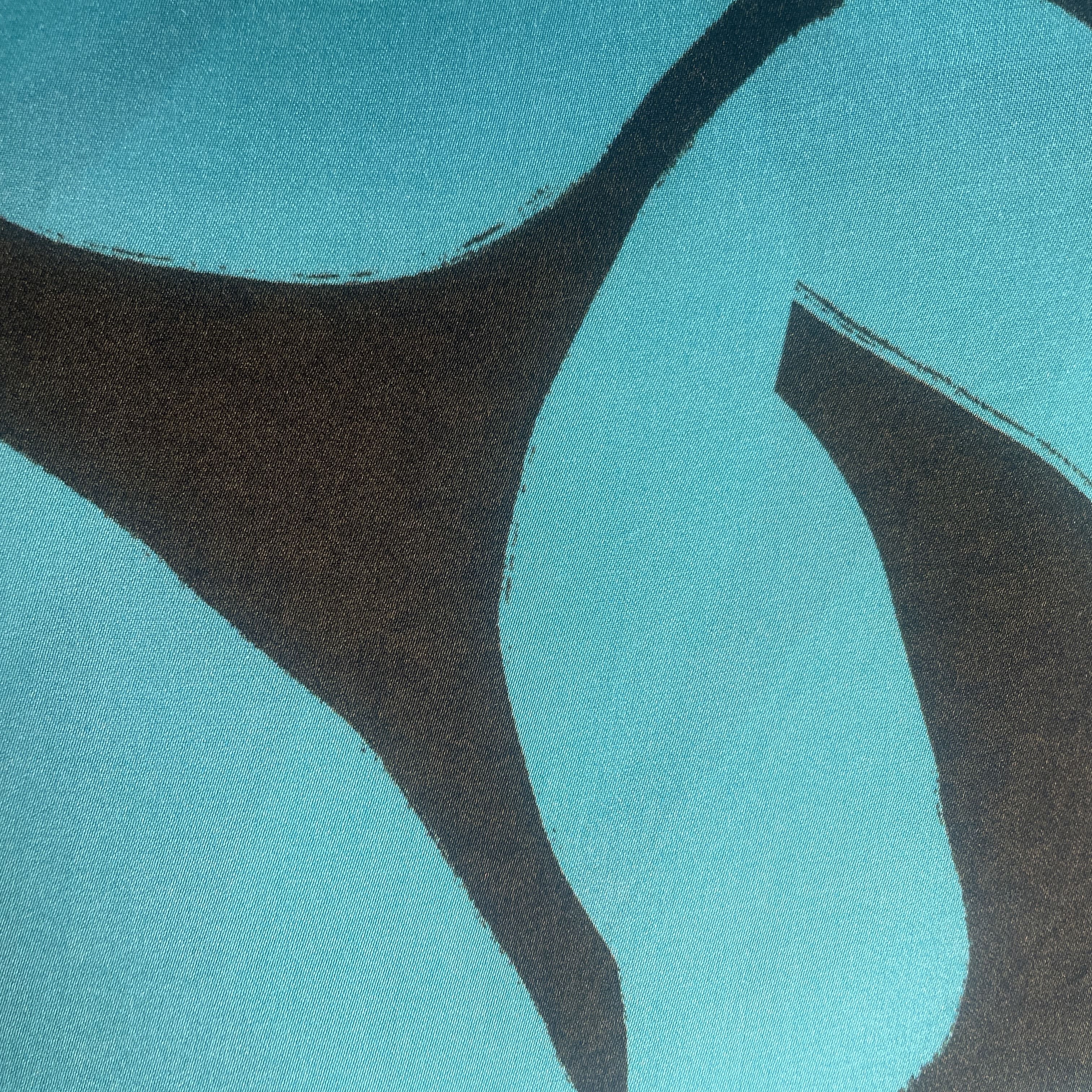 Green Abstract Print Modal Satin Fabric 19966 - Image 3