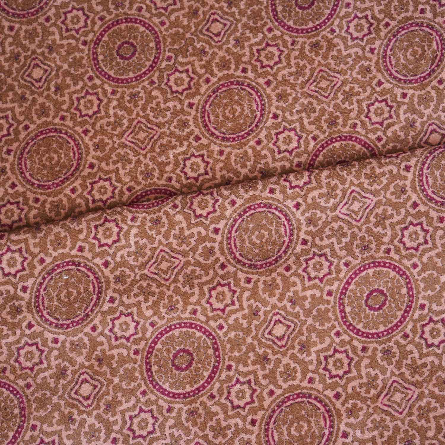 Green Ajrakh Print Micro Velvet 9000 Fabric MF-28575 - Image 3