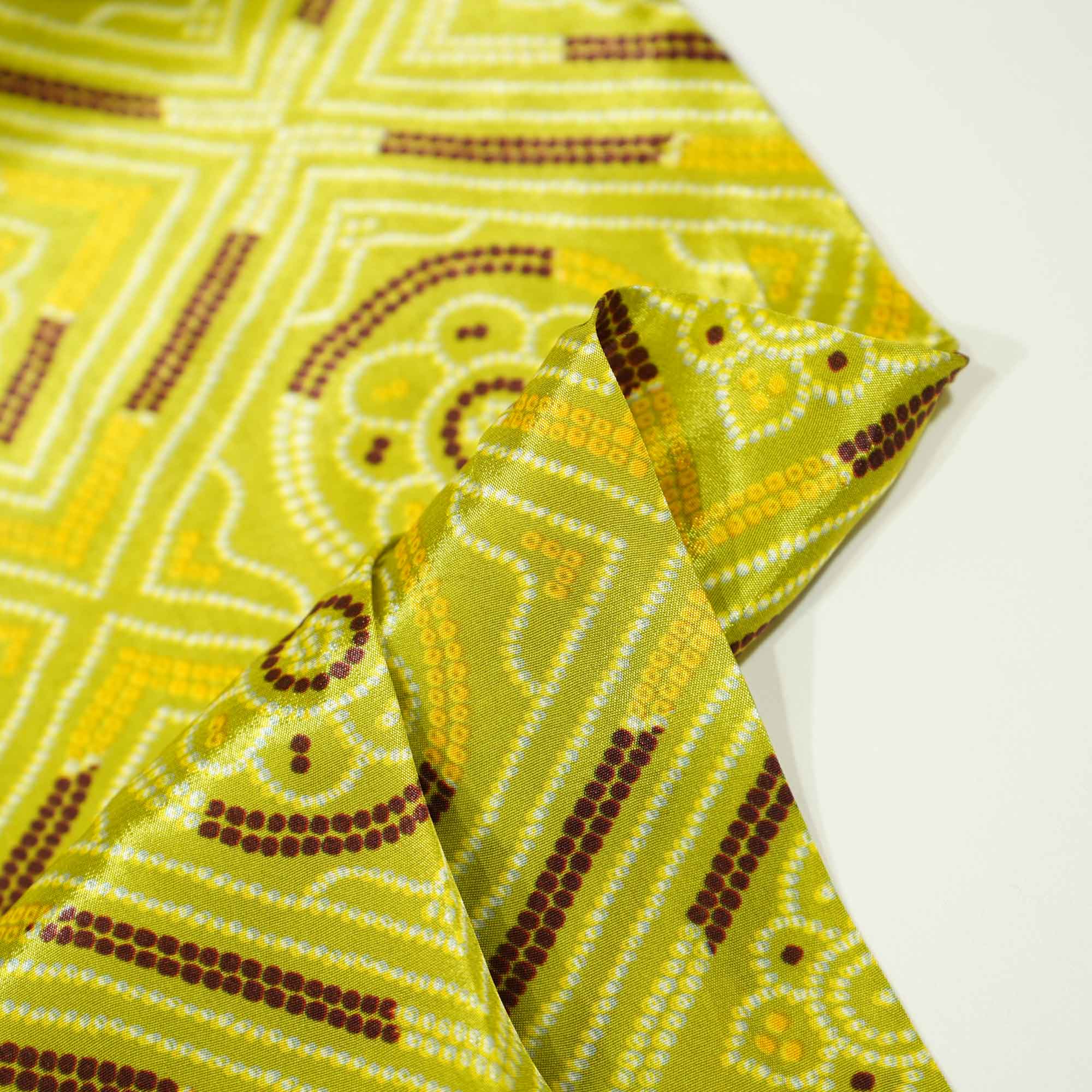 Green Bandhani Print Crepe Fabric 1451 18144 - Image 2