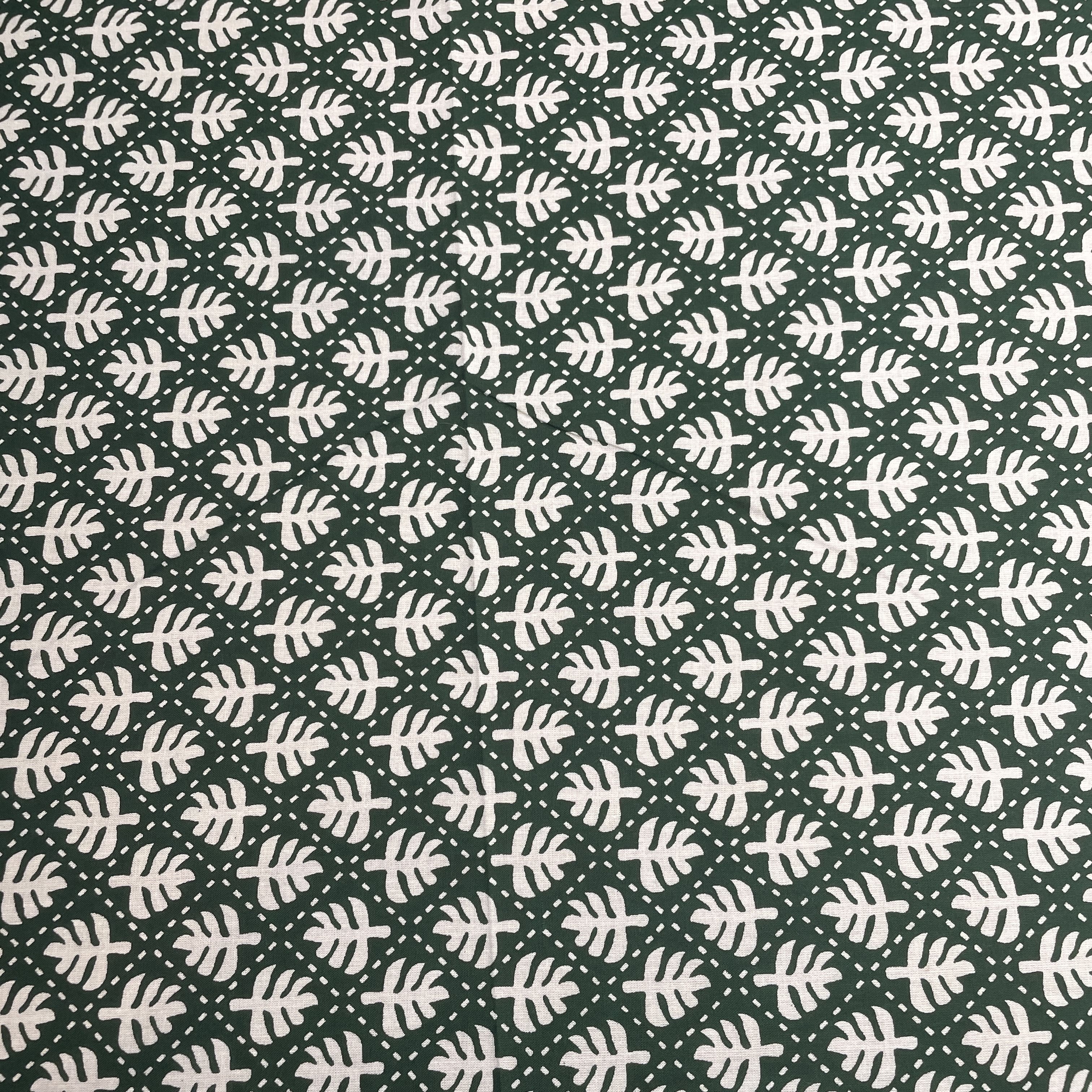 Green Dabu Print Cotton Fabric - Image 2
