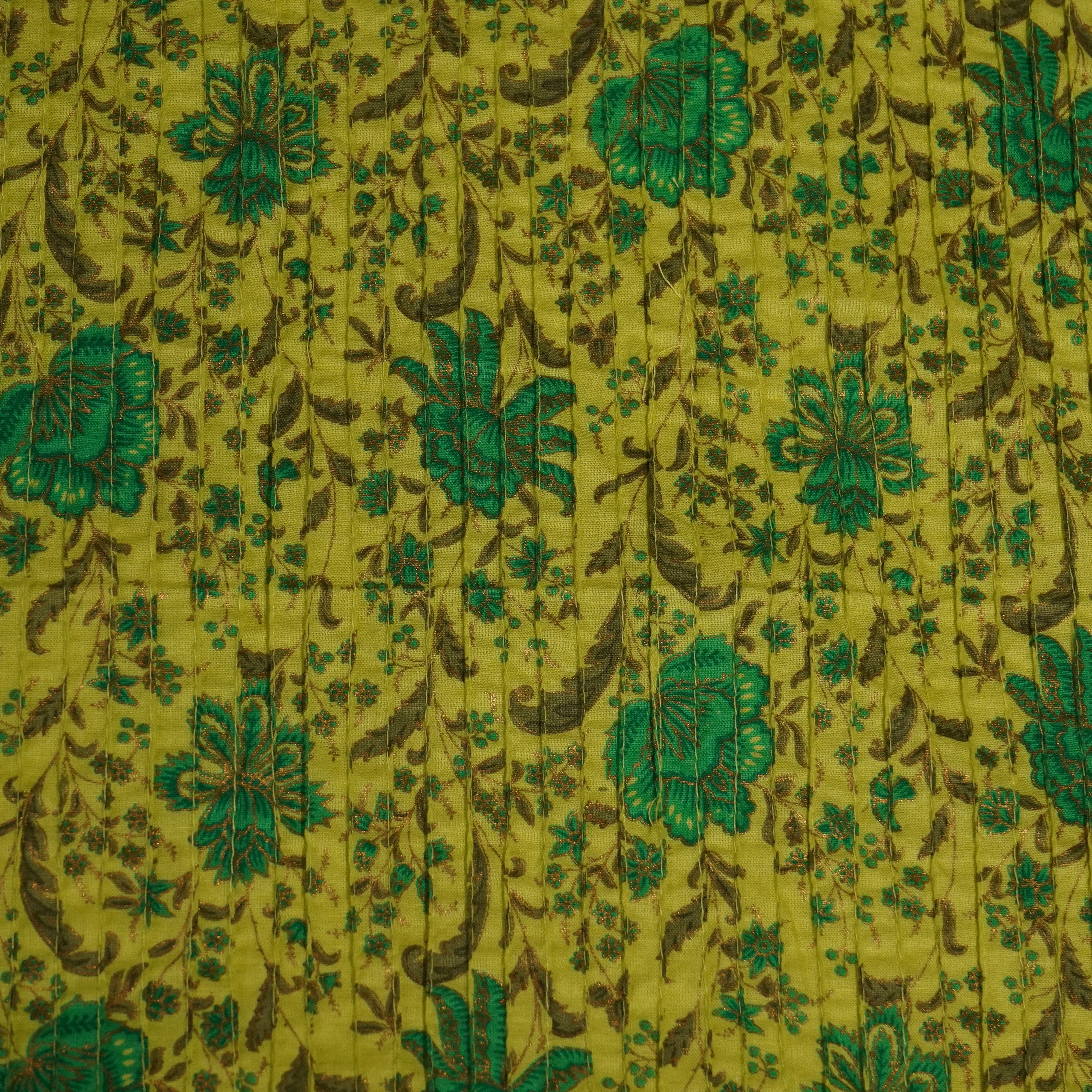 Green Floral Pintuck Cotton Fabric PB-23801 - Image 4