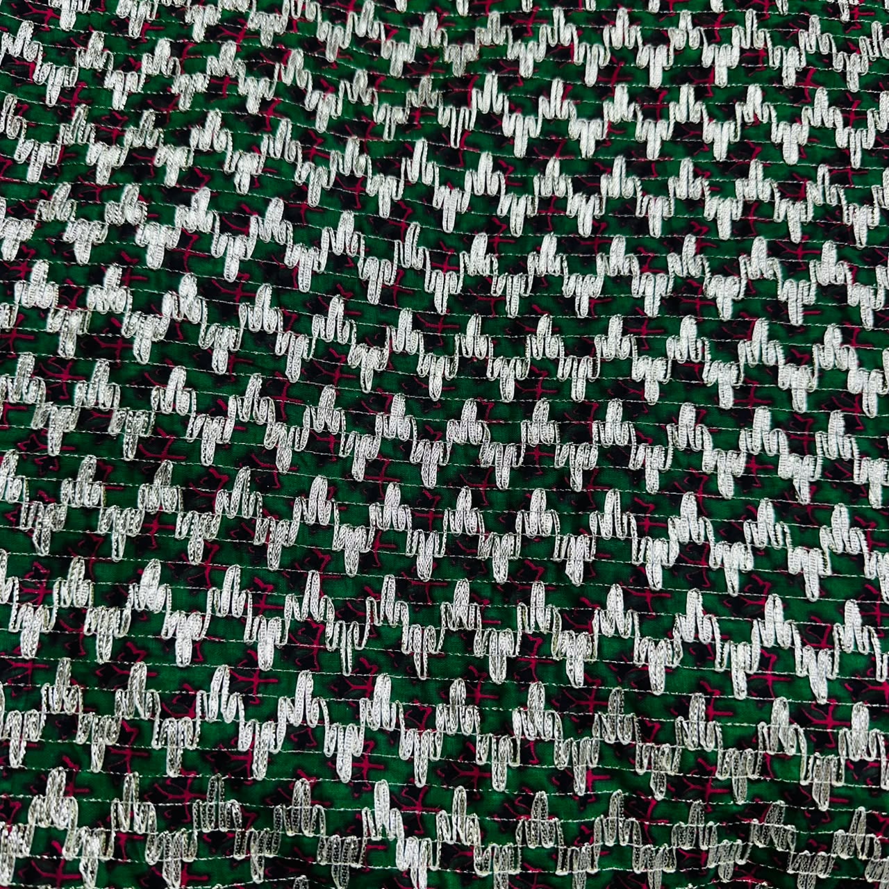 Green Floral Print Gota Work Cambric Cotton KC-15937 - Image 2
