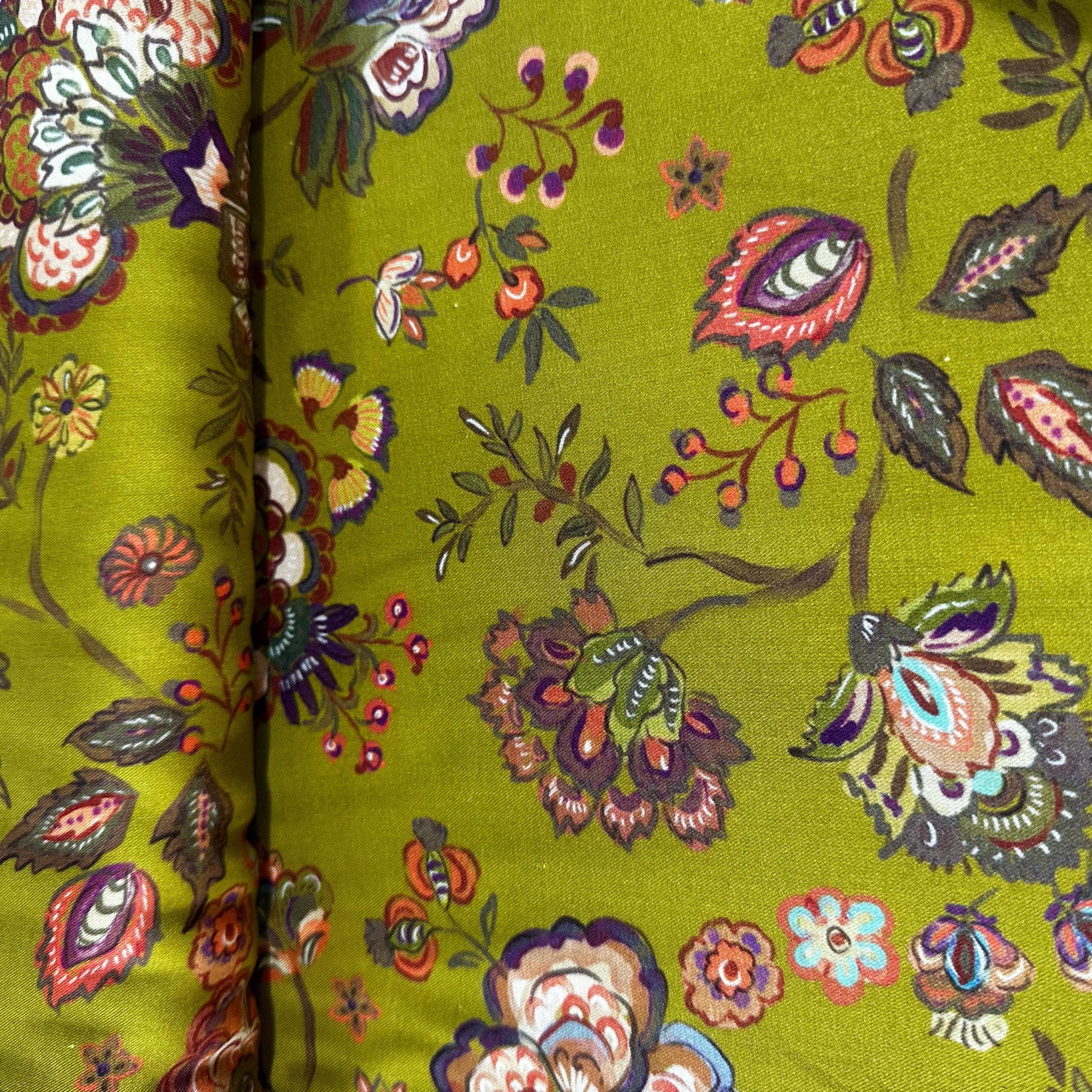Green Floral Print Pashmina Fabric 21000 - Image 3