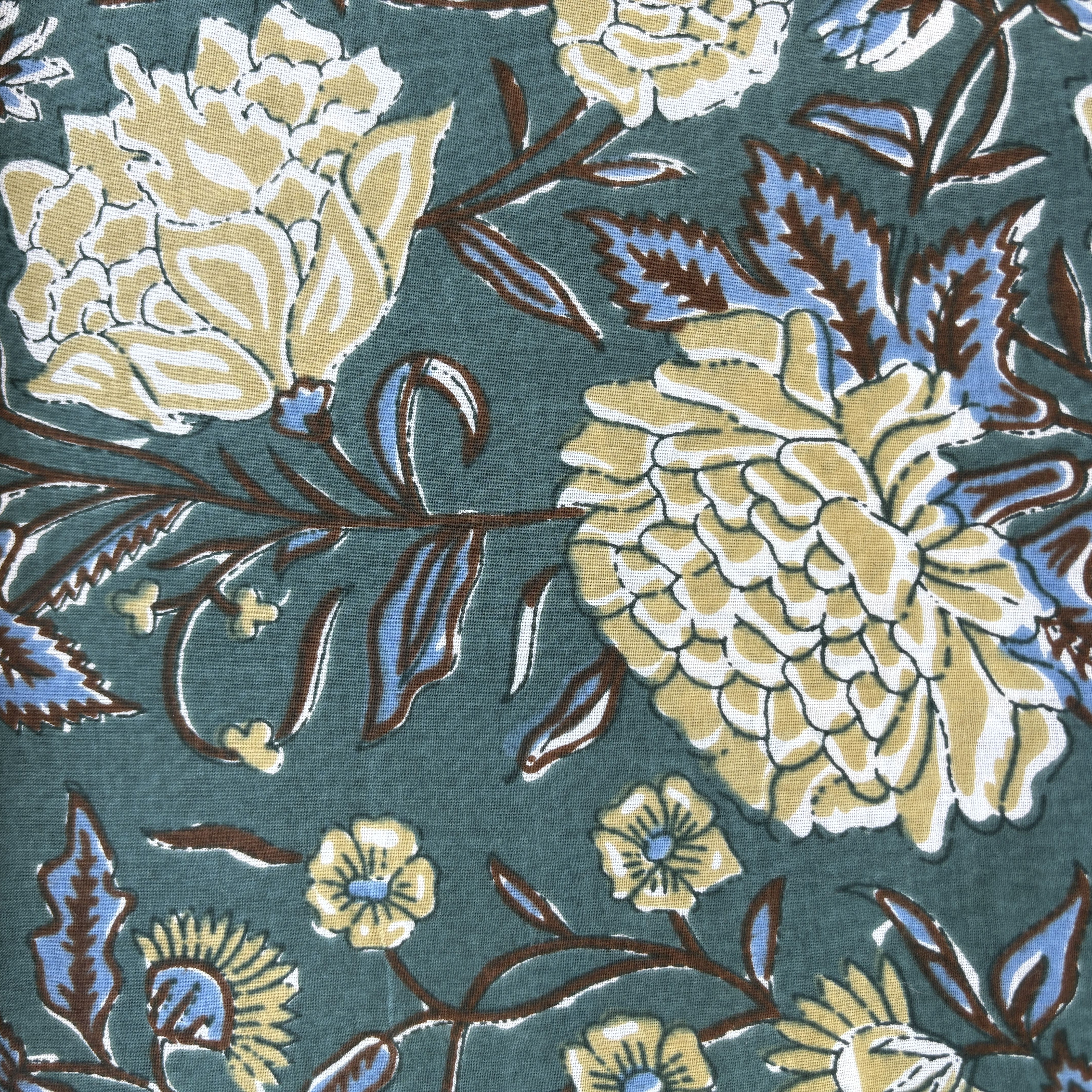 Green Floral Tropical Print Cotton Fabric 16227 - Image 2