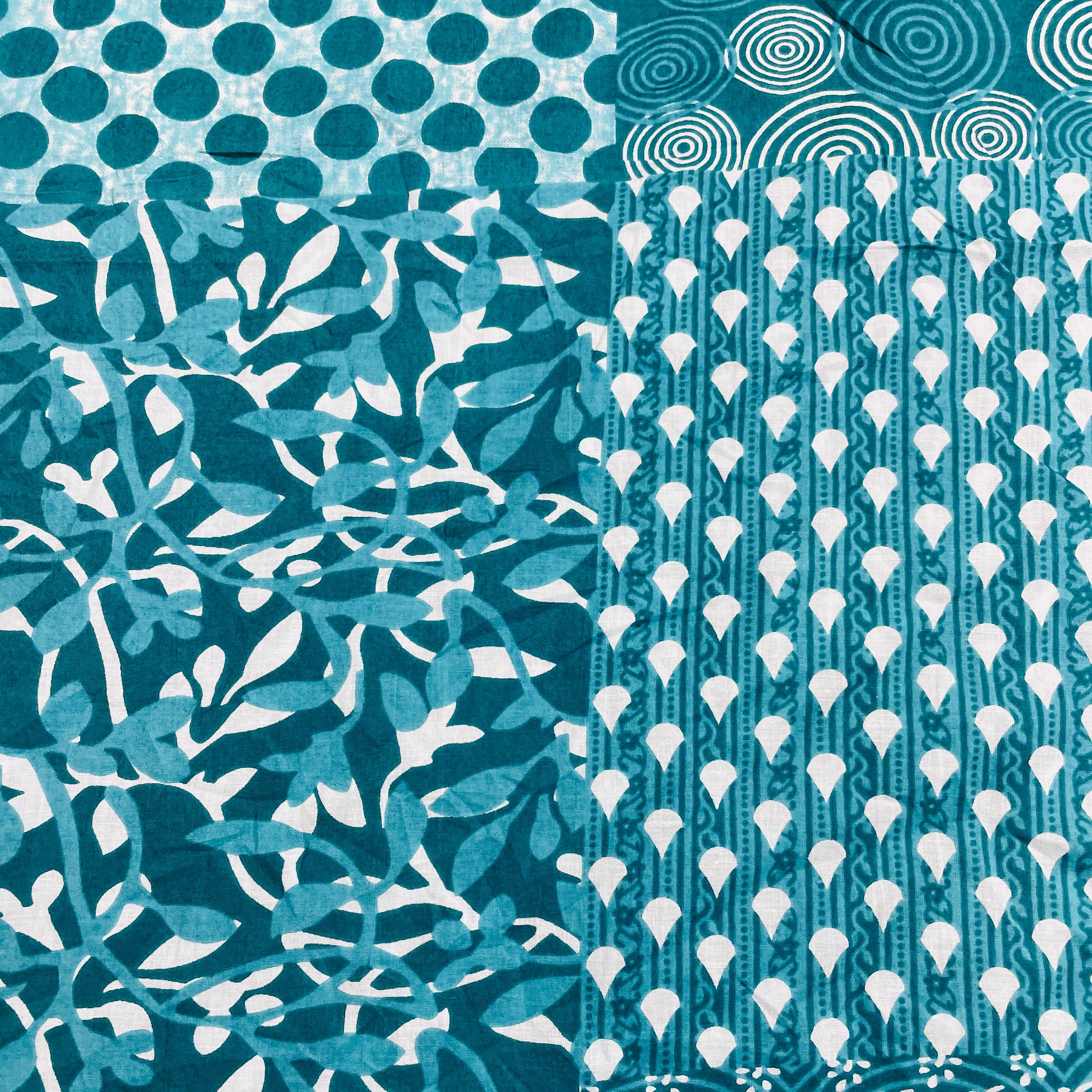 Green Geometerical Print Cotton Fabric - Image 2