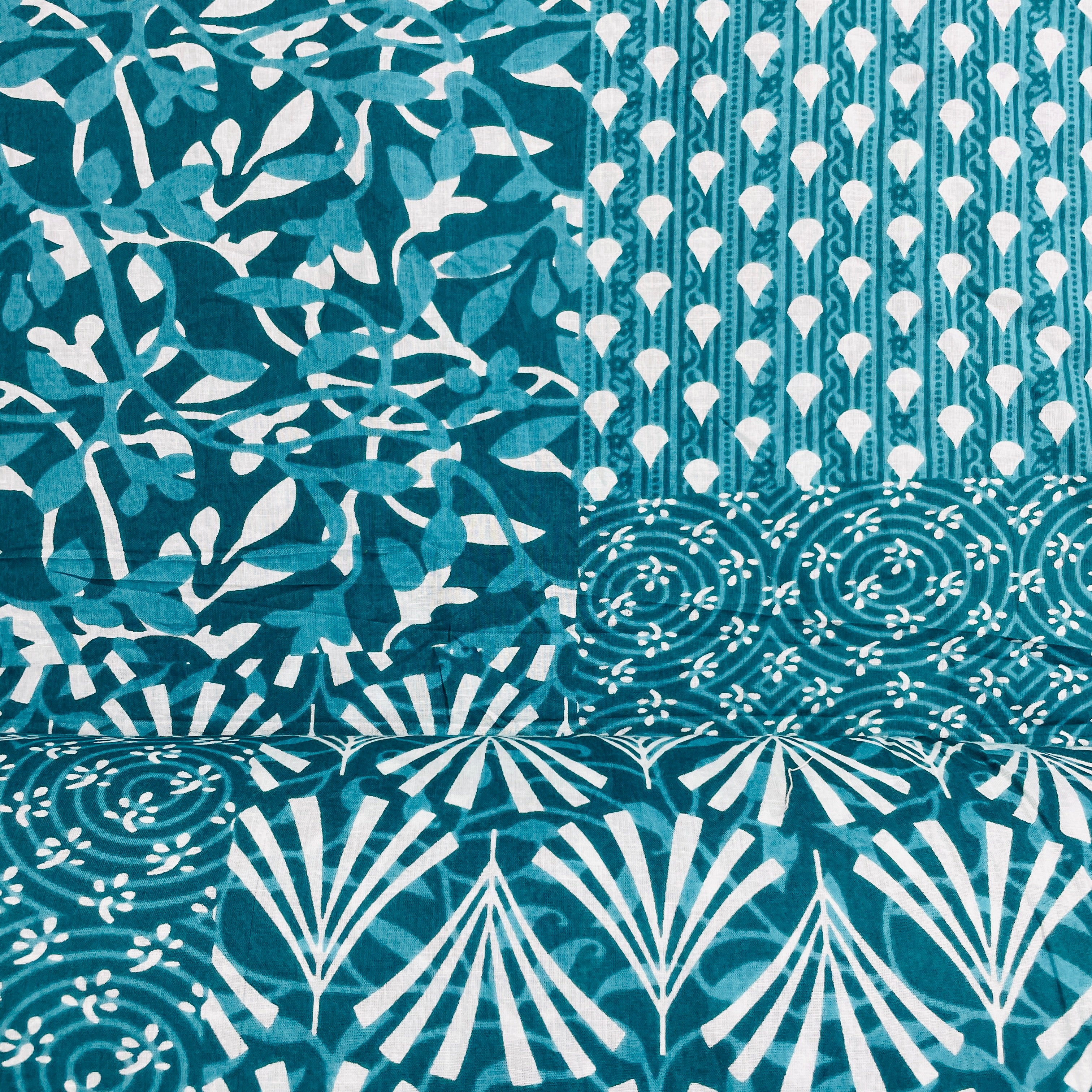 Green Geometerical Print Cotton Fabric - Image 3