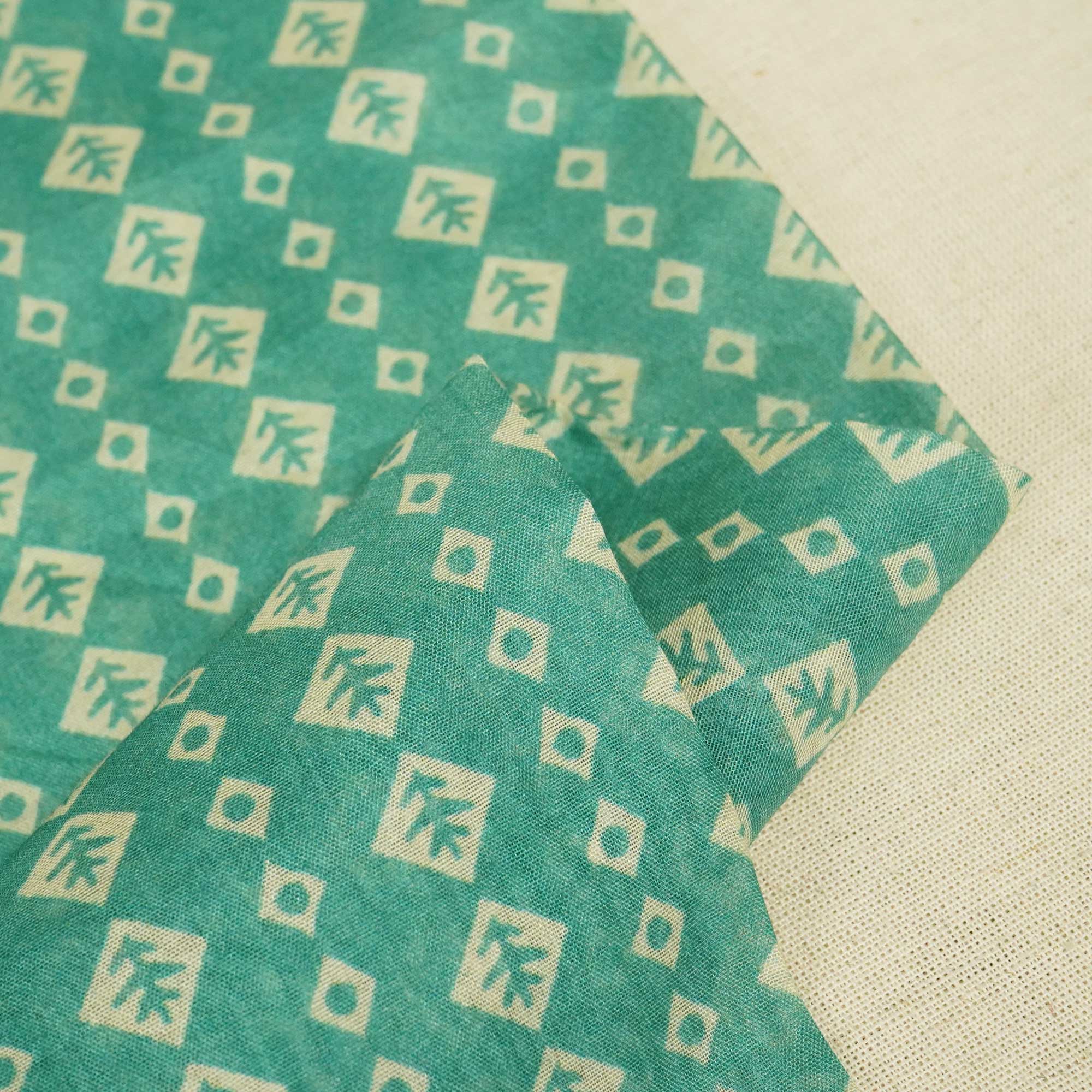 Green Geometrical Print Chanderi Fabric GT-25327 - Image 2