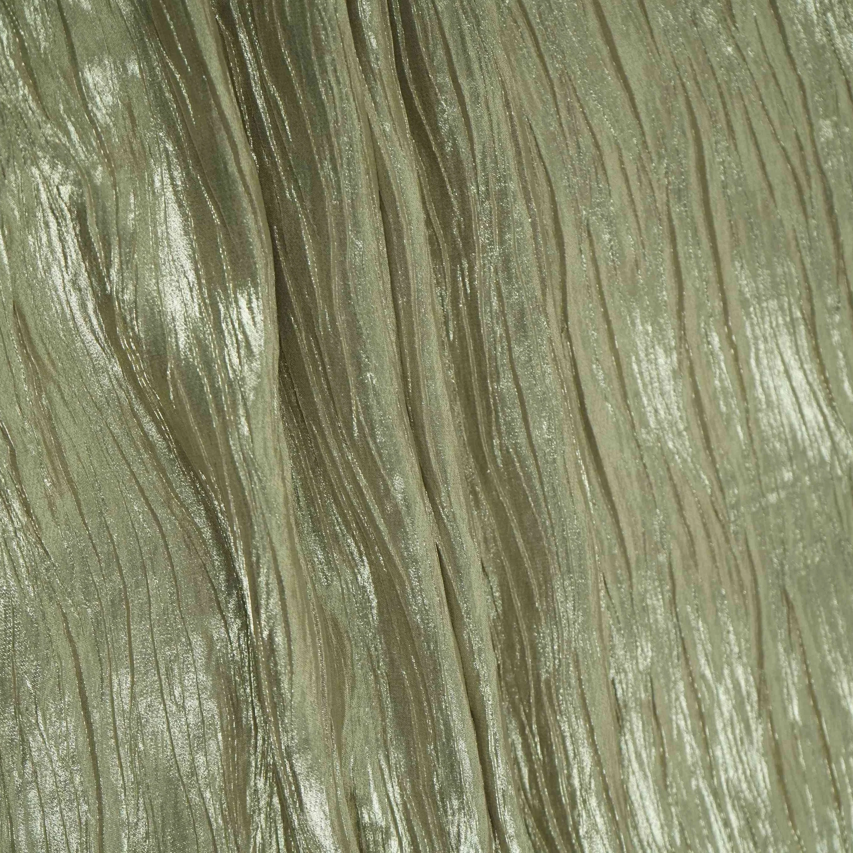 Green Gold With Plated Chiffon Foil Fabric LI-32169 - Image 5
