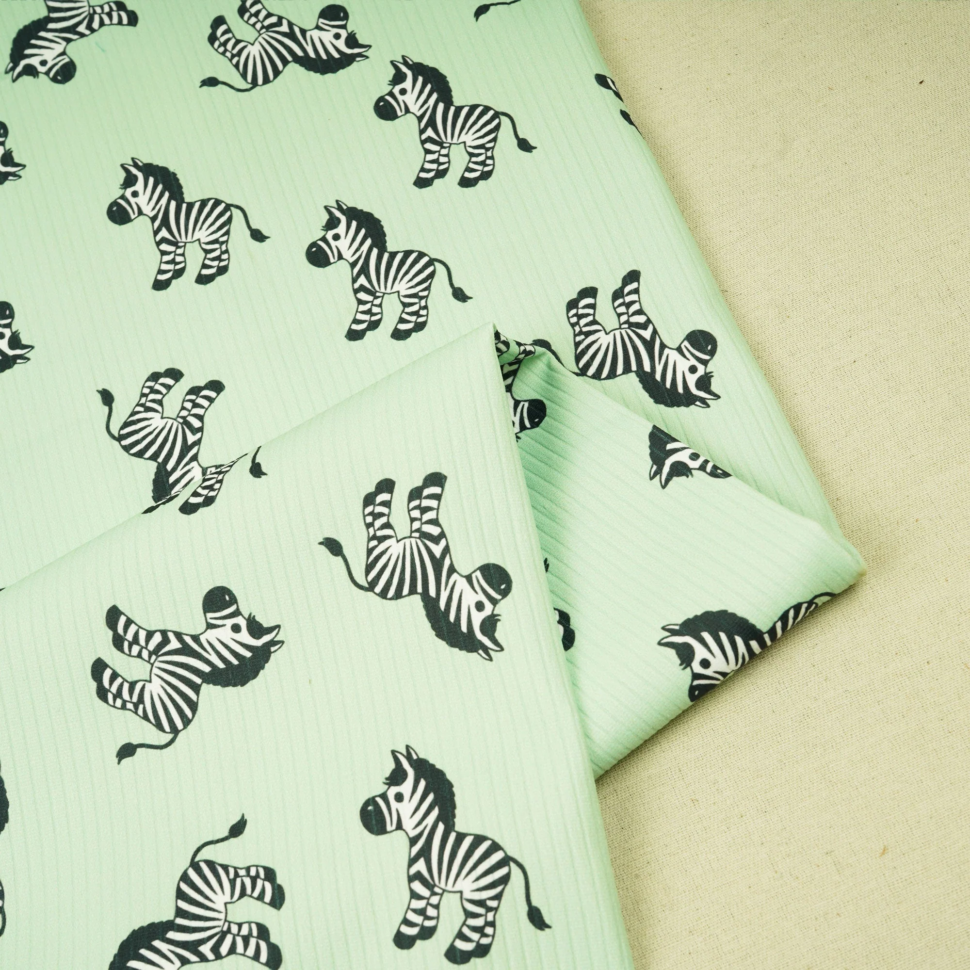 Green Kids Print Hosiery Fabric RS-24459 - Image 2
