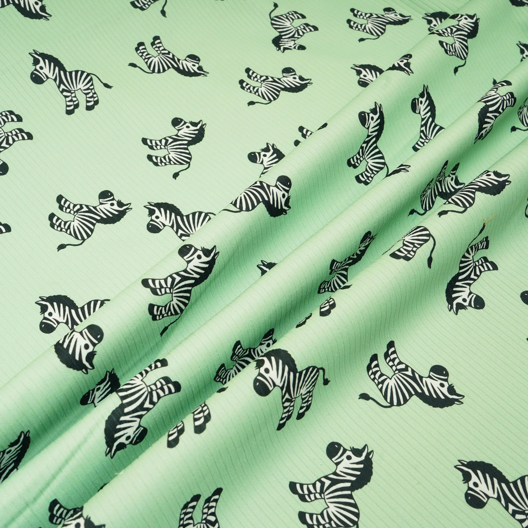Green Kids Print Hosiery Fabric RS-24459 - Image 3