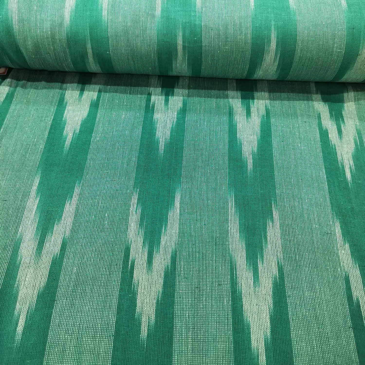 Green Light Green Ikkat Print Cotton SS-16335 - Image 2