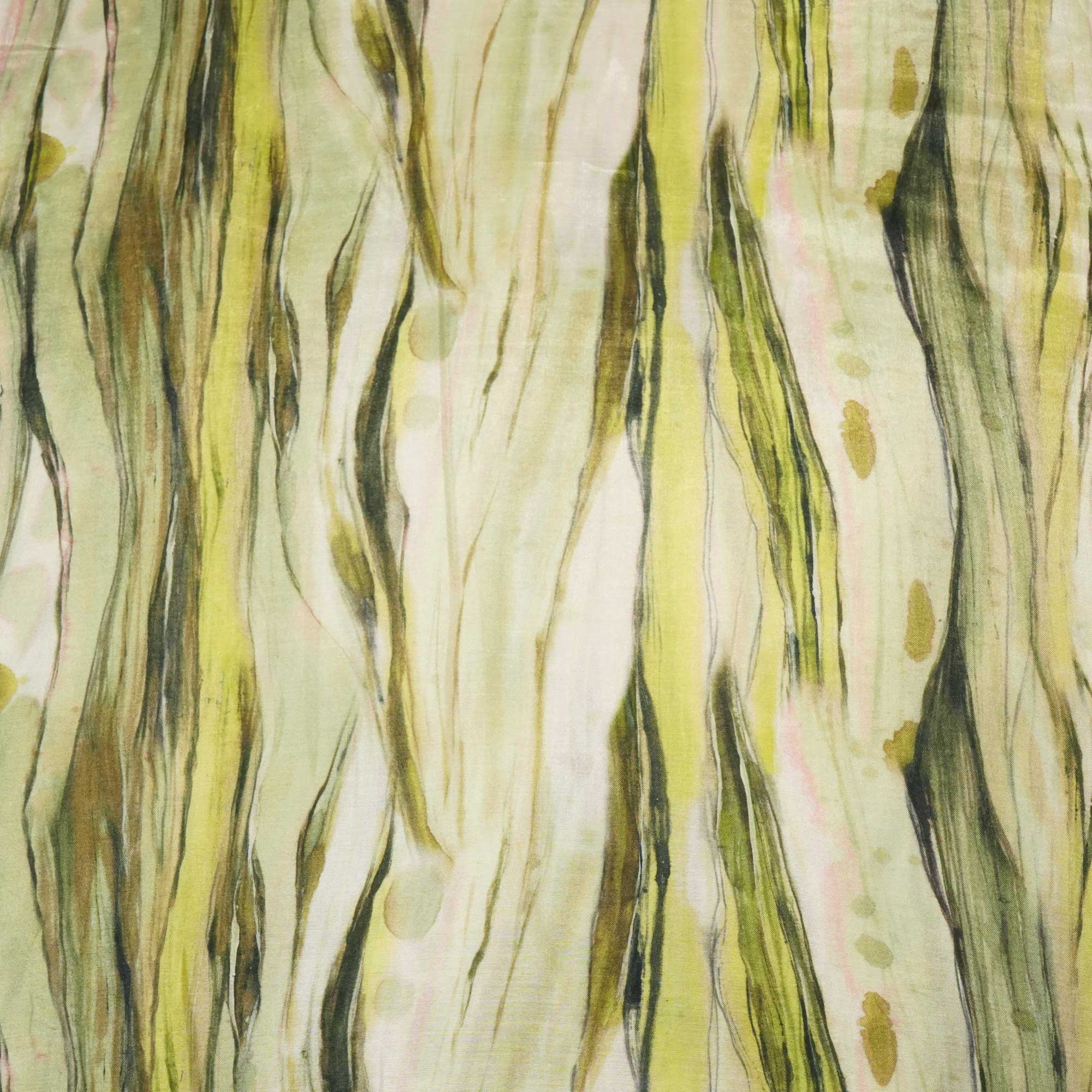 Green & Multicolor Shibori Print Muslin Fabric RM-25368 - Image 4