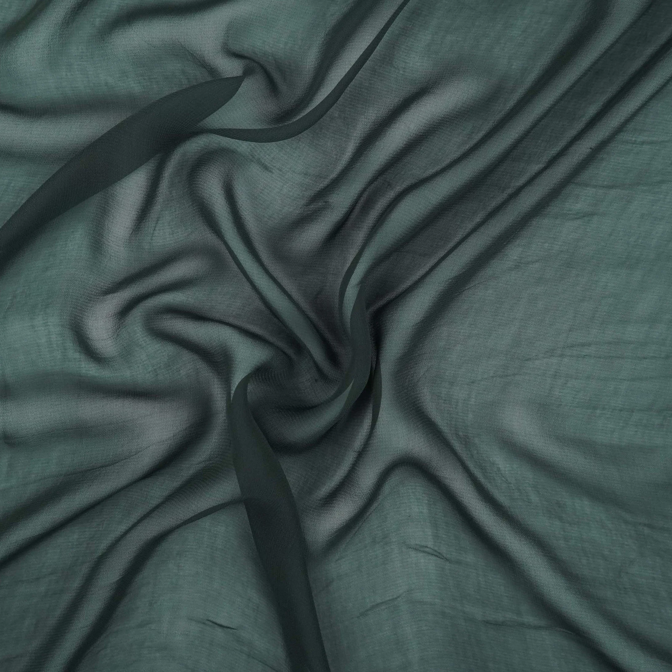 Green Solid 60gm Georgette Fabric SSMG-09 - Image 2