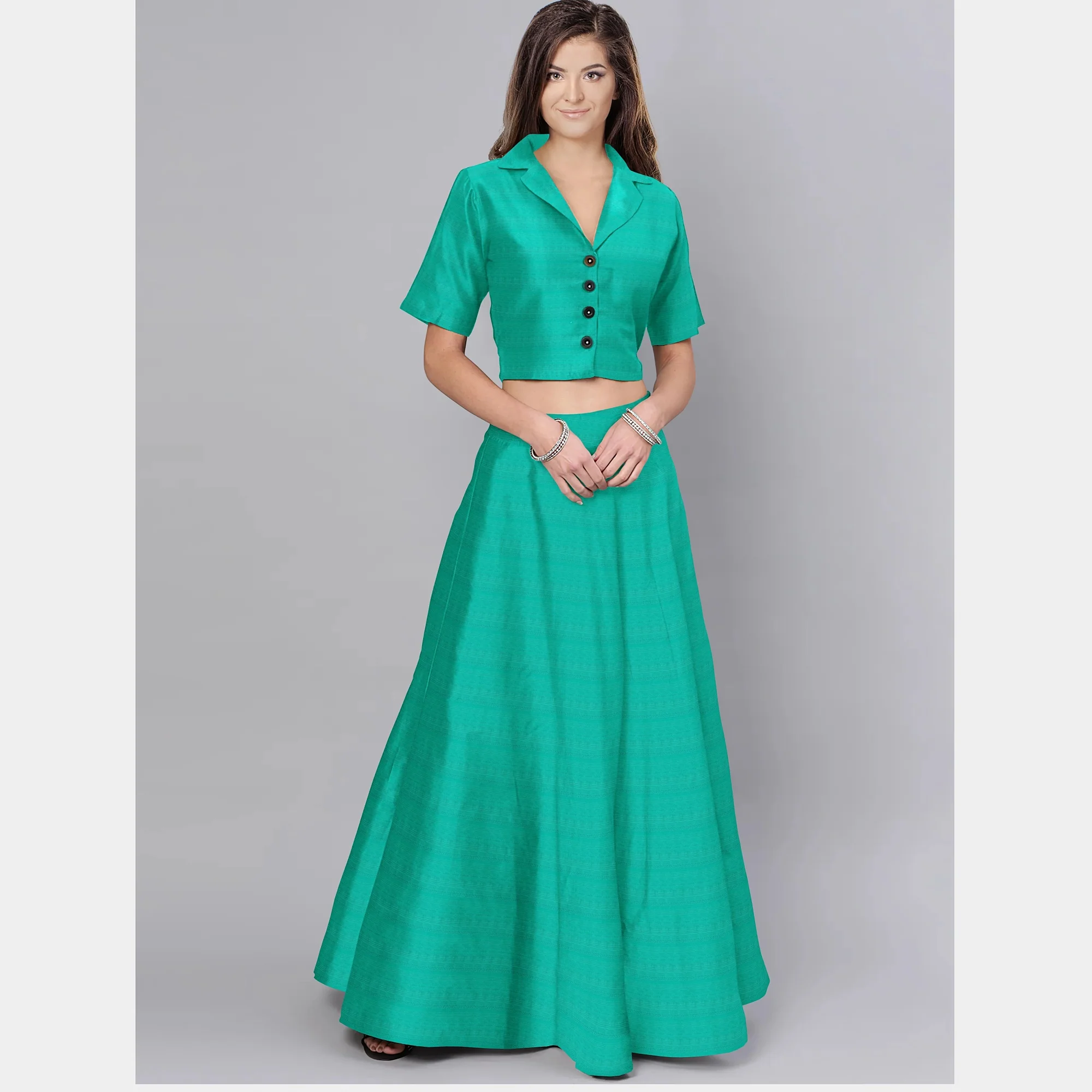 Green Solid Jacquard Cotton Fabric, Plain Weave 48 Inches, TU-2005 - Image 5