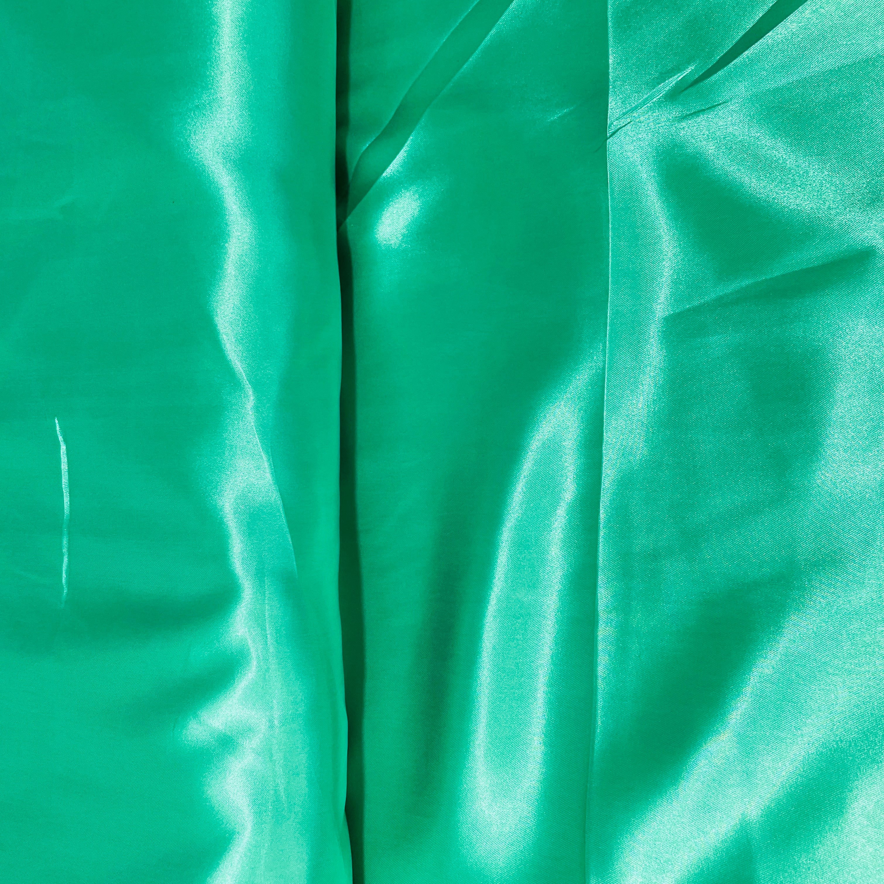 Green Solid Satin Fabric - Image 3