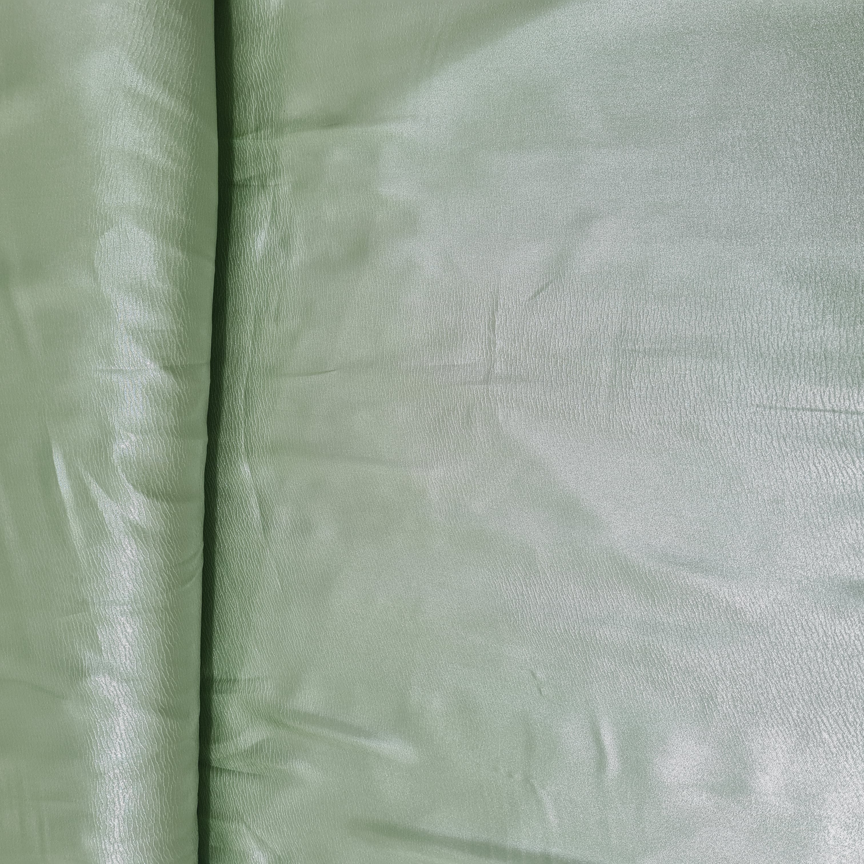 Green Solid Silver Shimmer Georgrette Satin - Image 3
