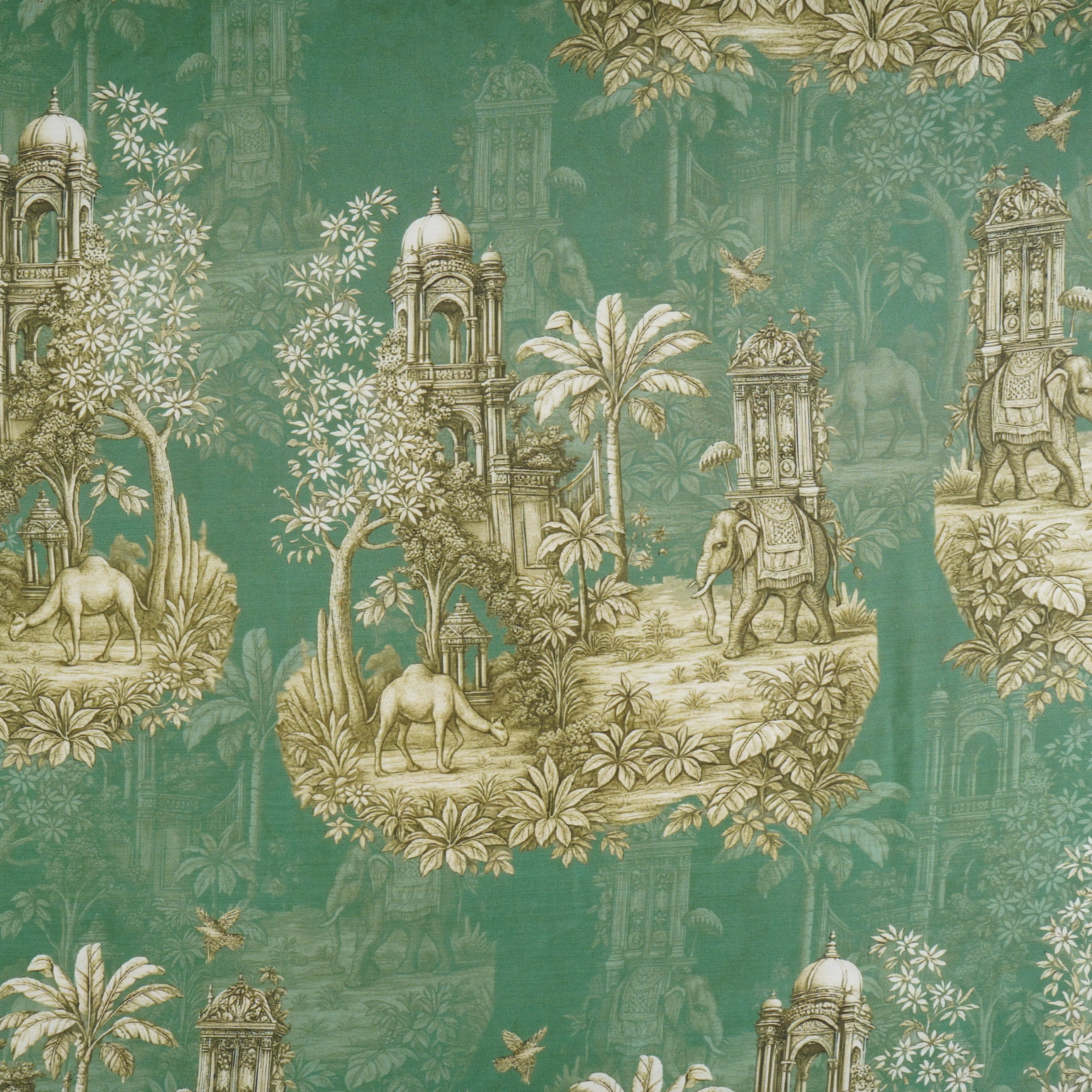 Green Traditional Print Muslin Fabric MT-29400 - Image 2