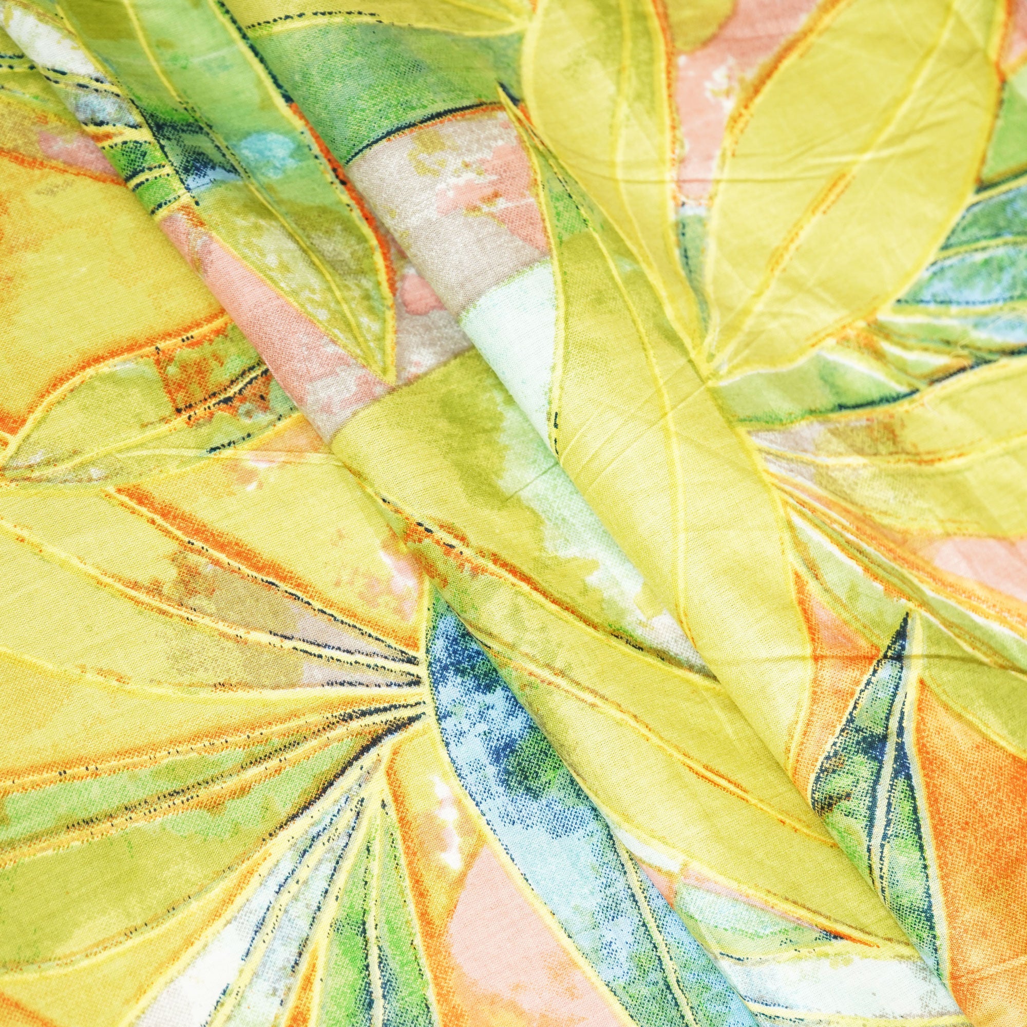 Green Tropical Print Cotton Fabric MFL-23621 - Image 2