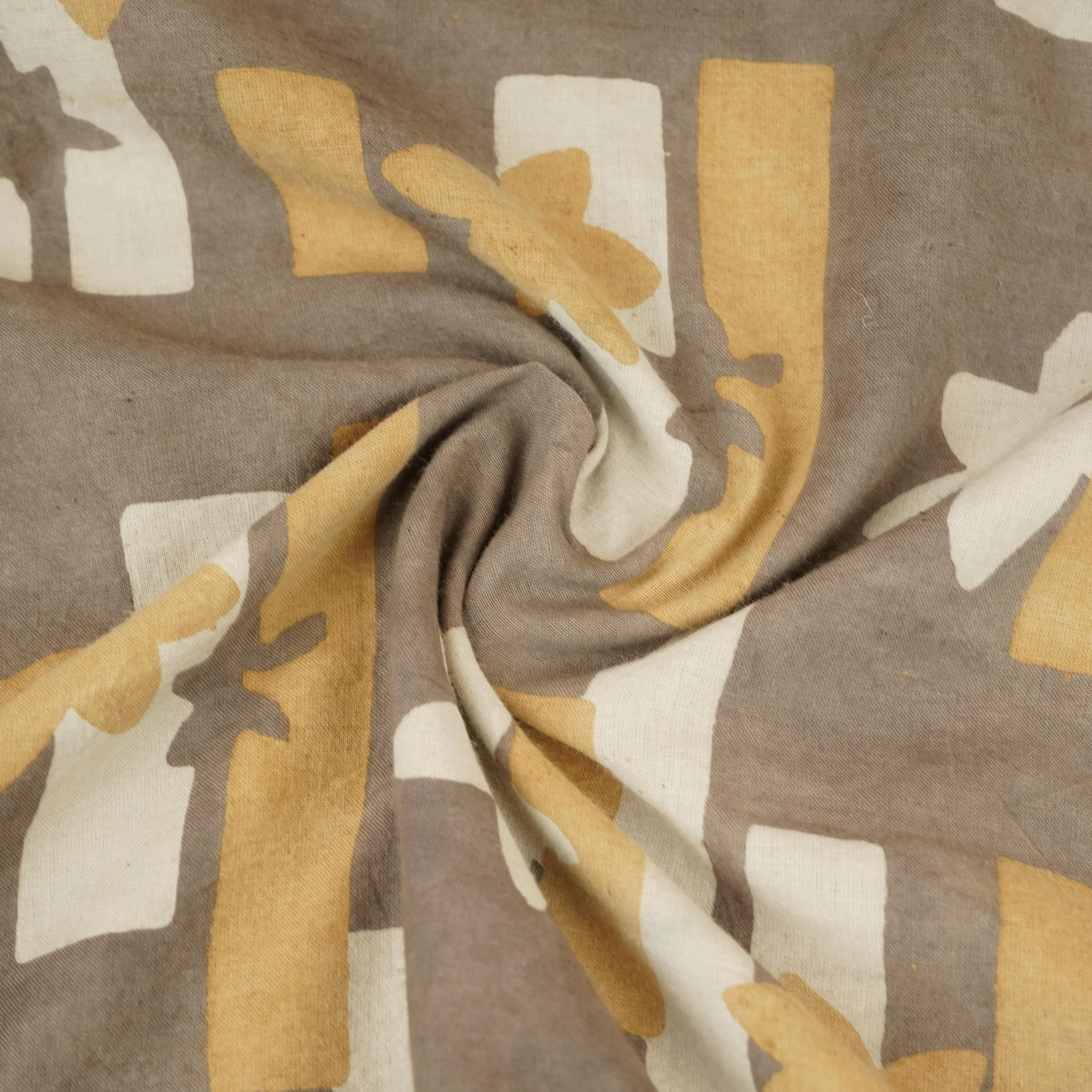 Grey Dabu Print Cotton Fabric NC-29648 - Image 3