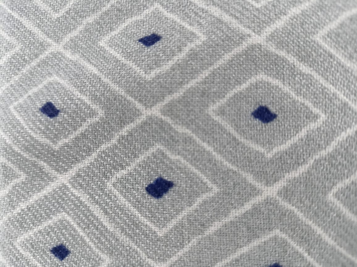 Grey Geometrical Print Rayon Fabric - Image 2