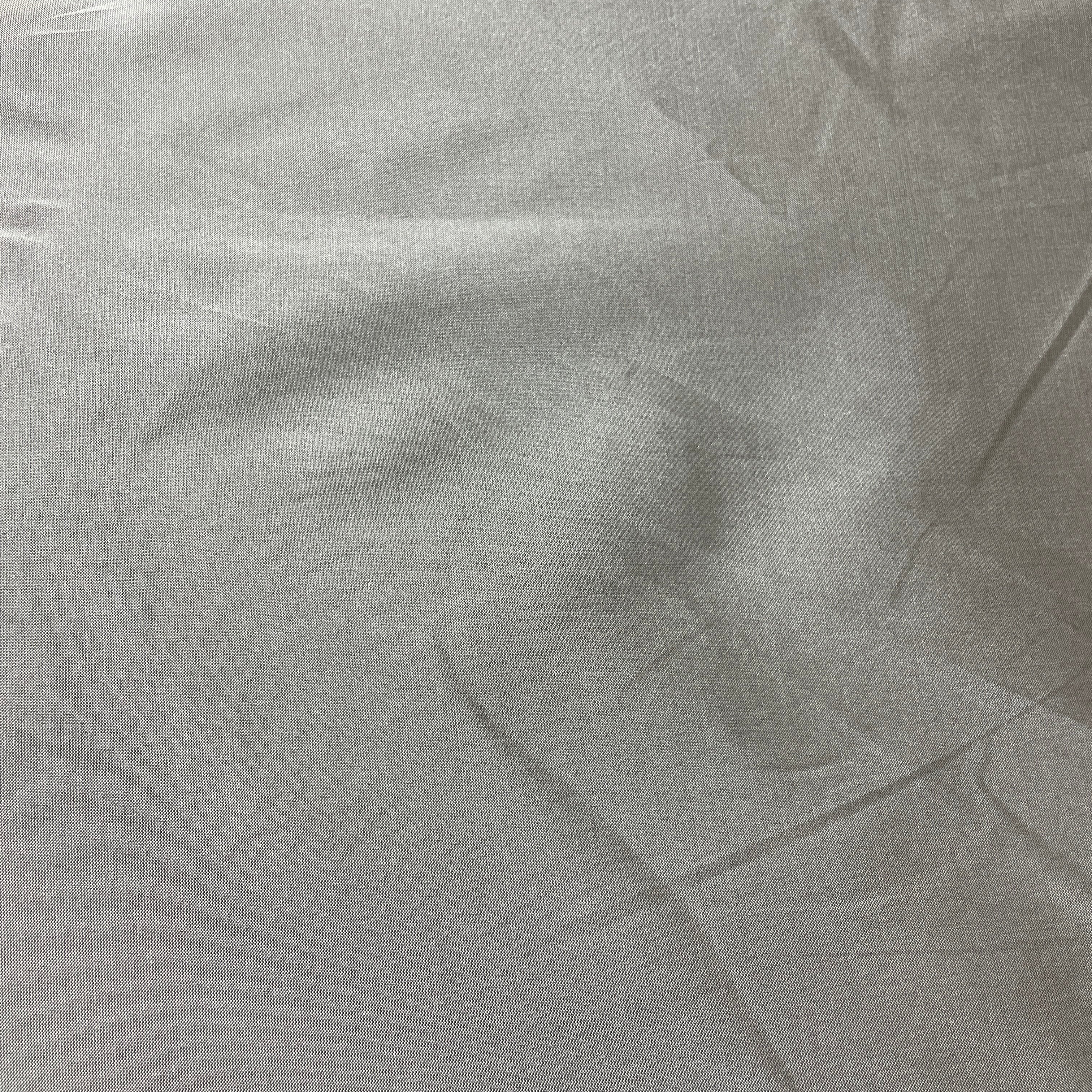 Grey Solid Silk Taffeta Fabric - Image 2