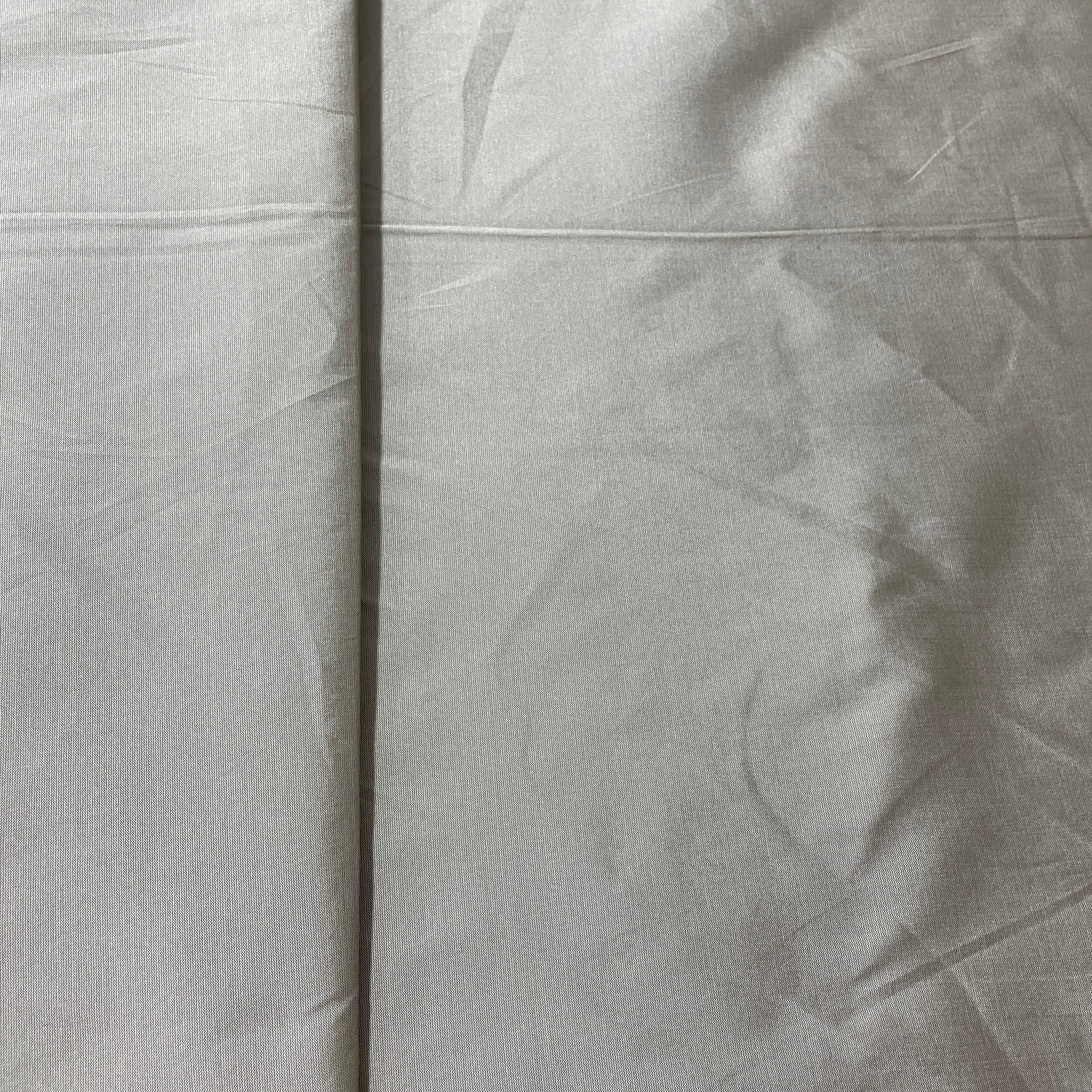 Grey Solid Silk Taffeta Fabric - Image 3