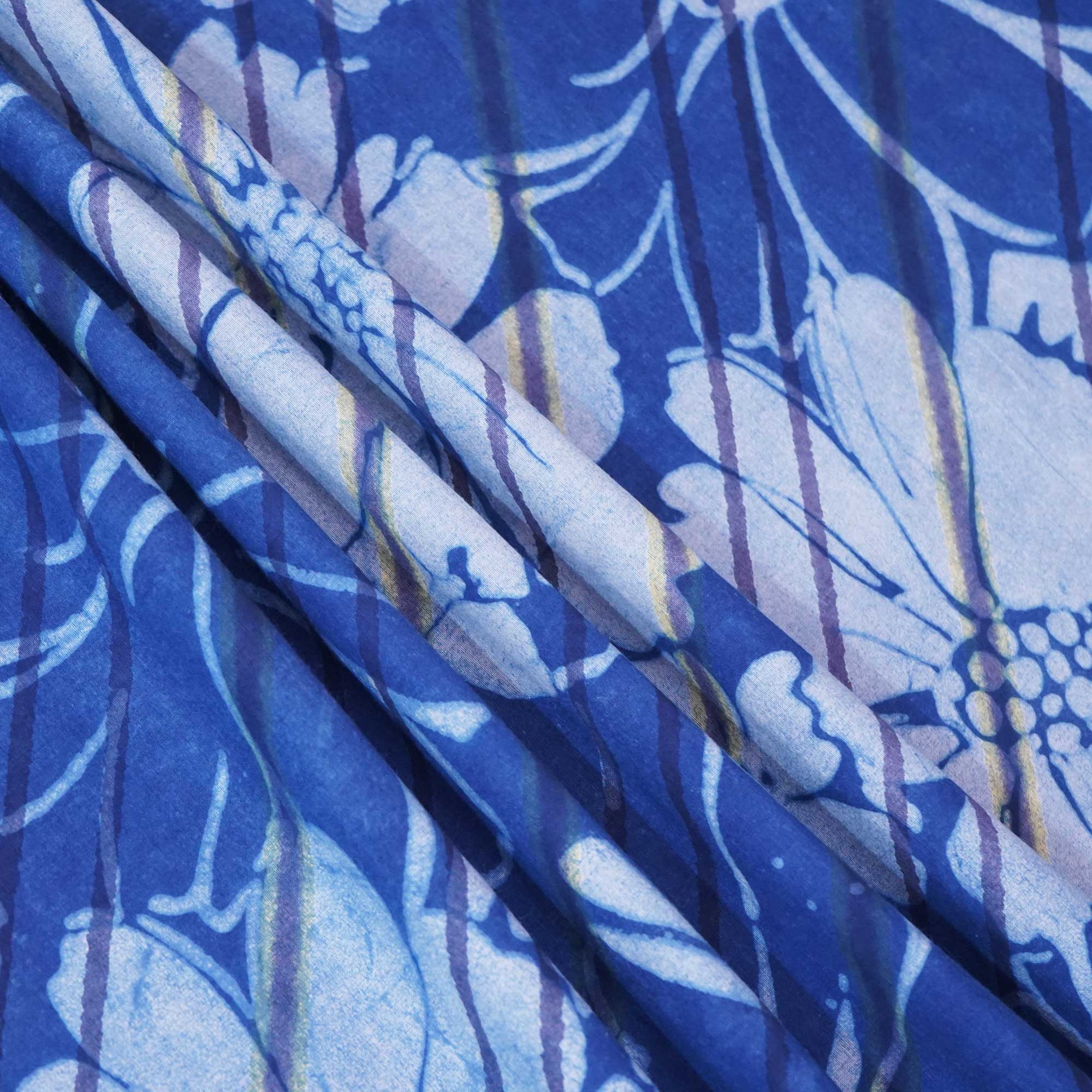 Indigo Dabu Print Cotton Fabric NC-24560 - Image 3