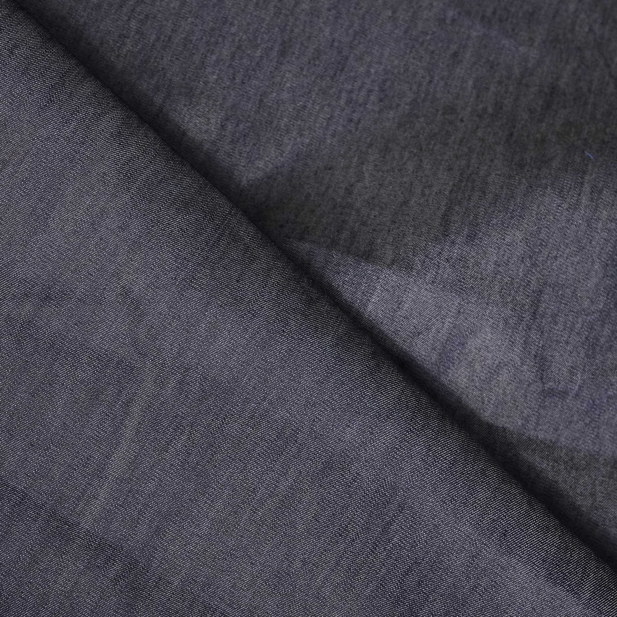 Indigo Schiffli On Border Cotton Denim Fabric AF-25857 - Image 3