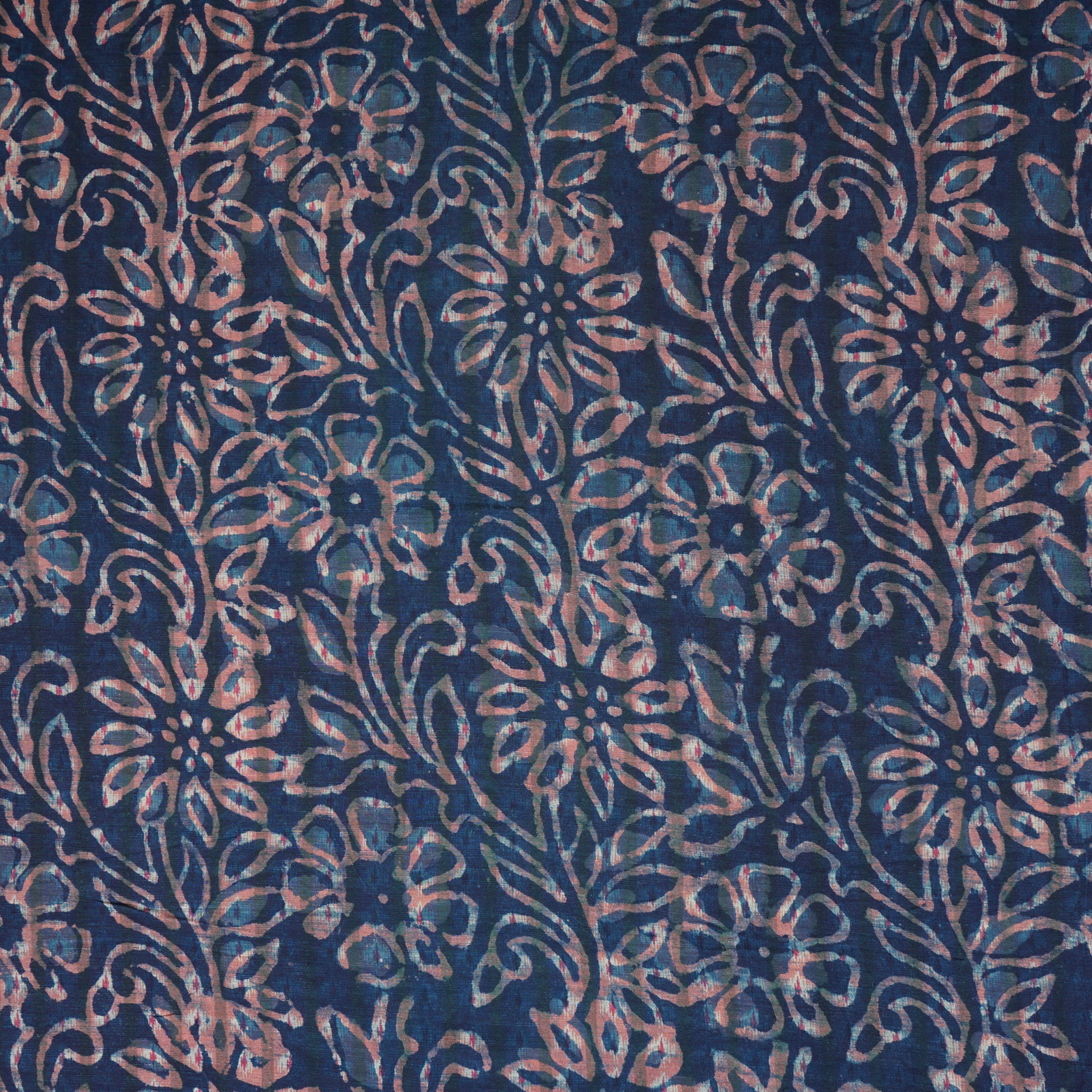 Indigo & White Floral Print Cotton Fabric MFR-29864 - Image 2