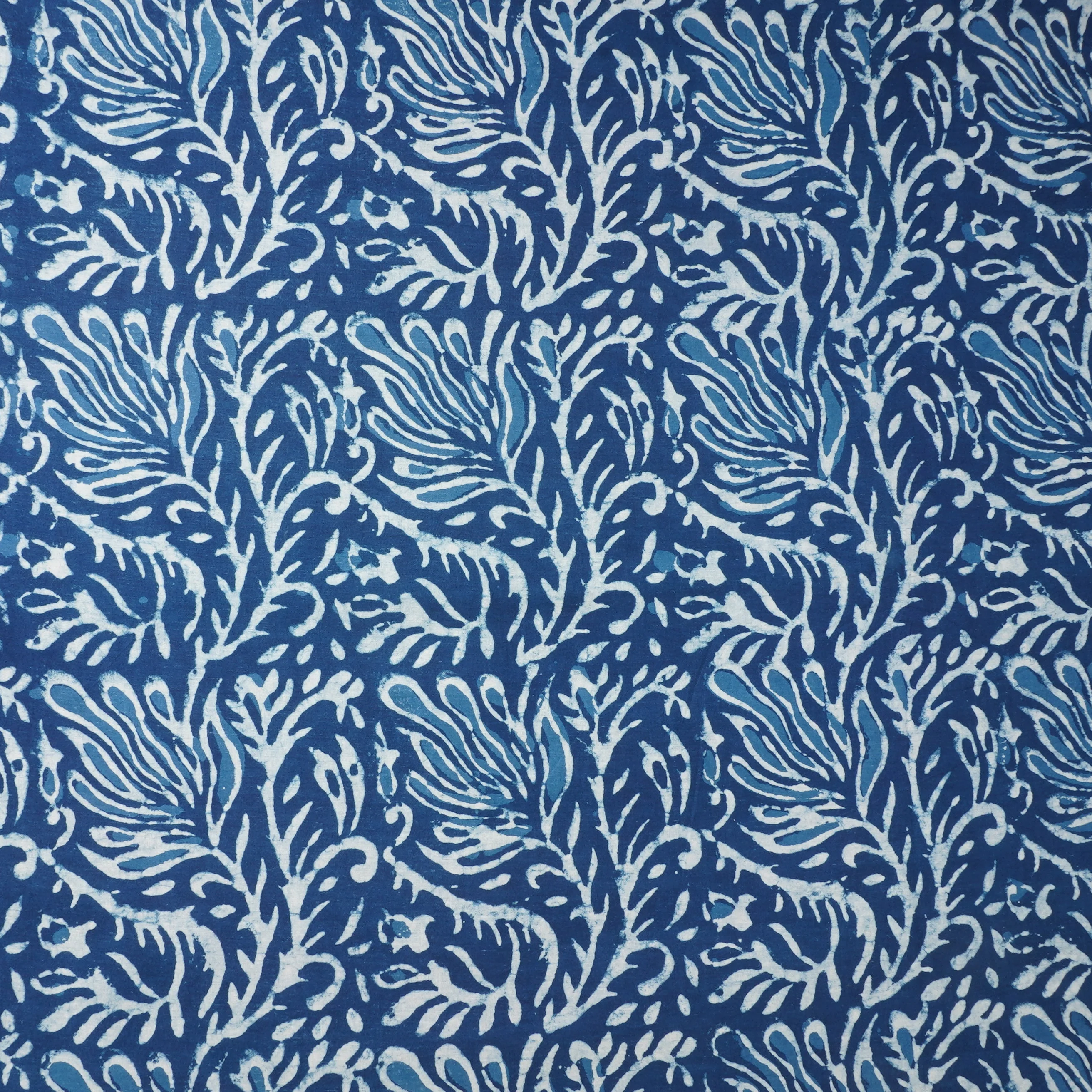 Indigo with White Dabu Print Cotton Fabric DH-29449 - Image 2