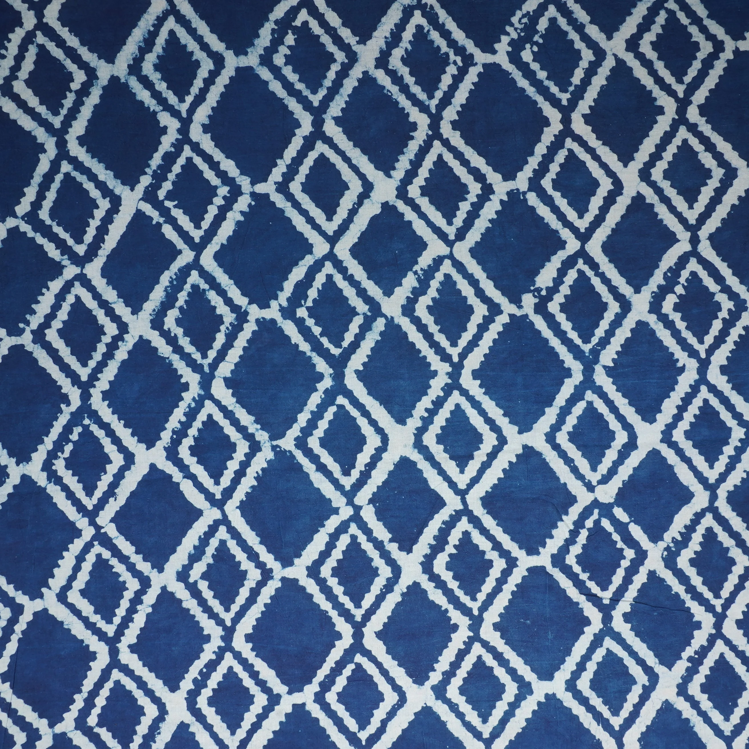 Indigo with White Dabu Print Cotton Fabric DH-29452 - Image 2