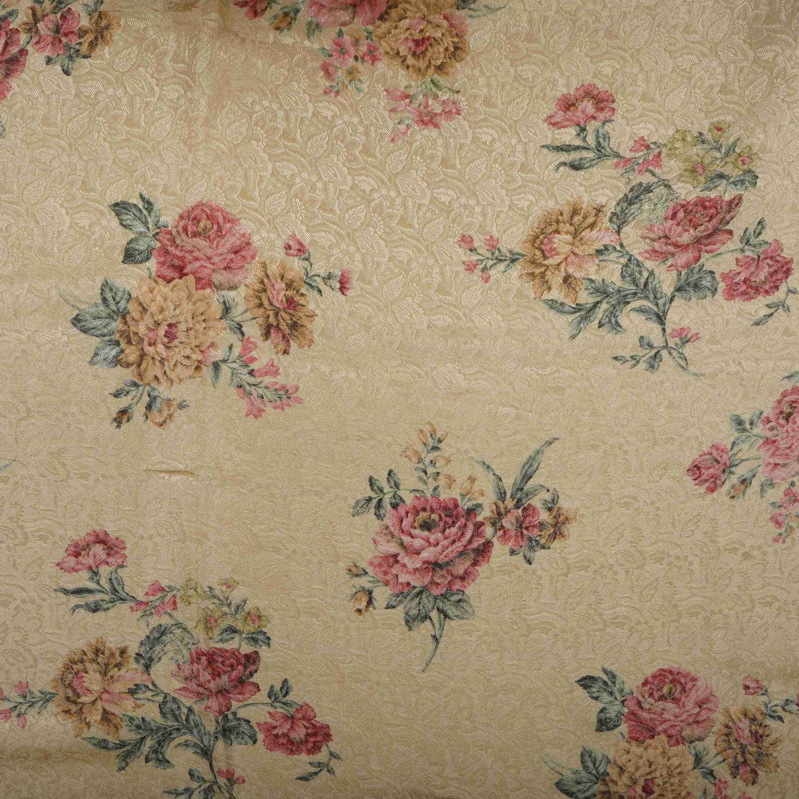 Ivory floral Jacquard Tissue Fabric MTF-31793 - Image 2